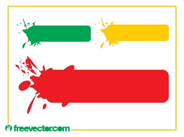 Splattered Paint Banners Free Vector
