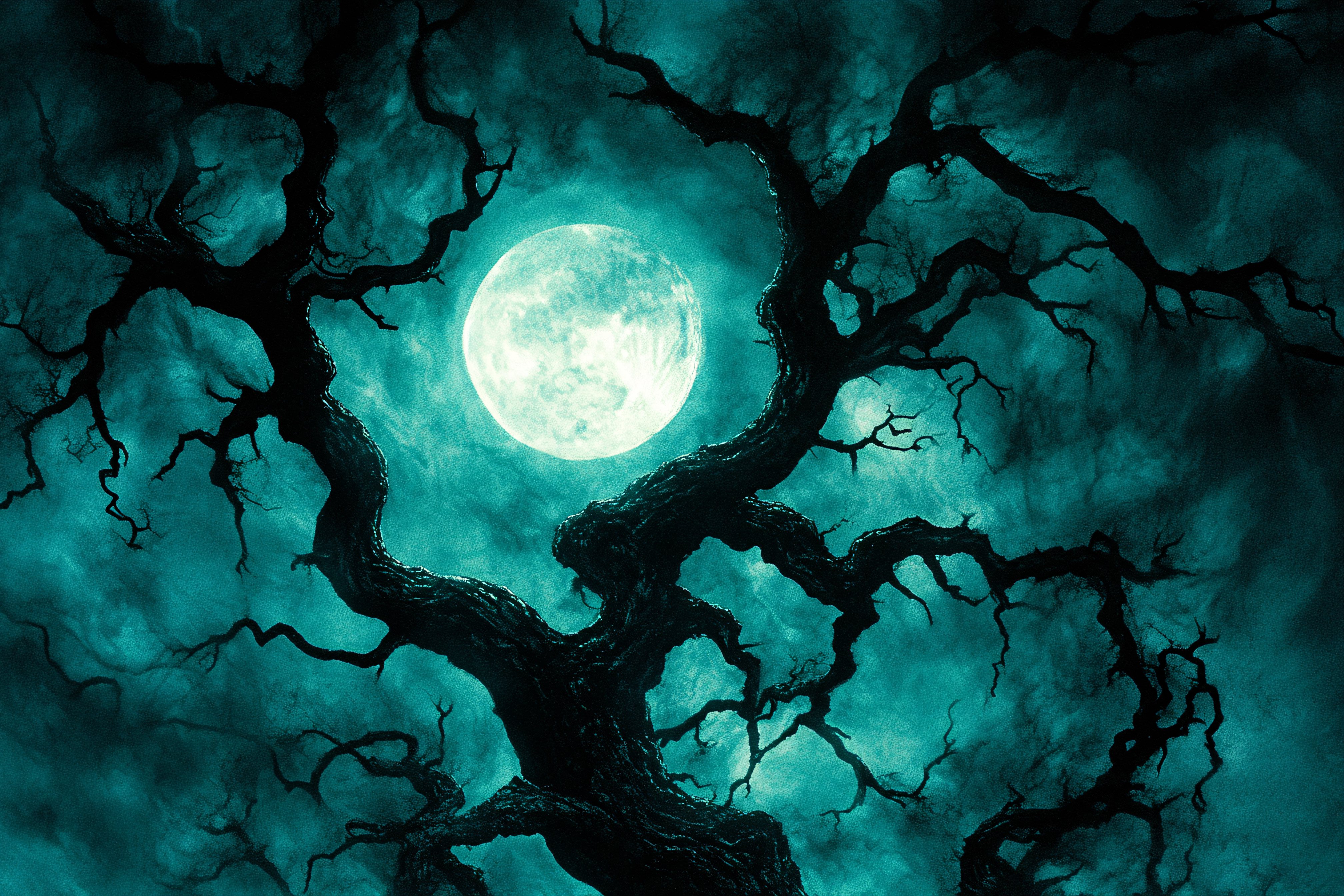 Spooky Moonlit Tree