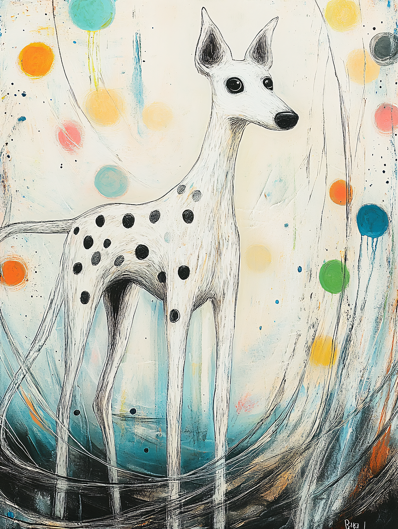 Spotted Hound in Abstract Environment