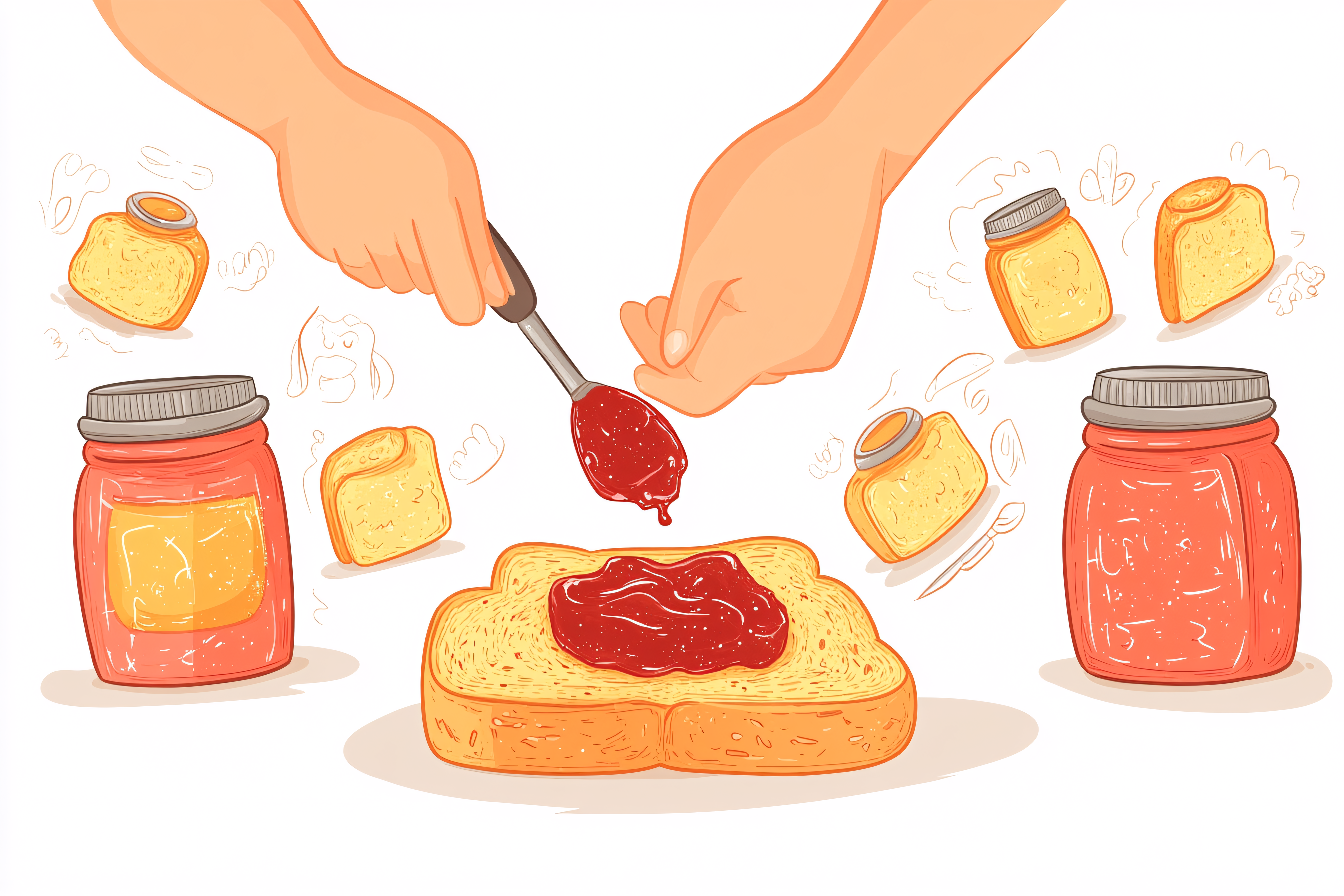 Spreading Jam on Toast