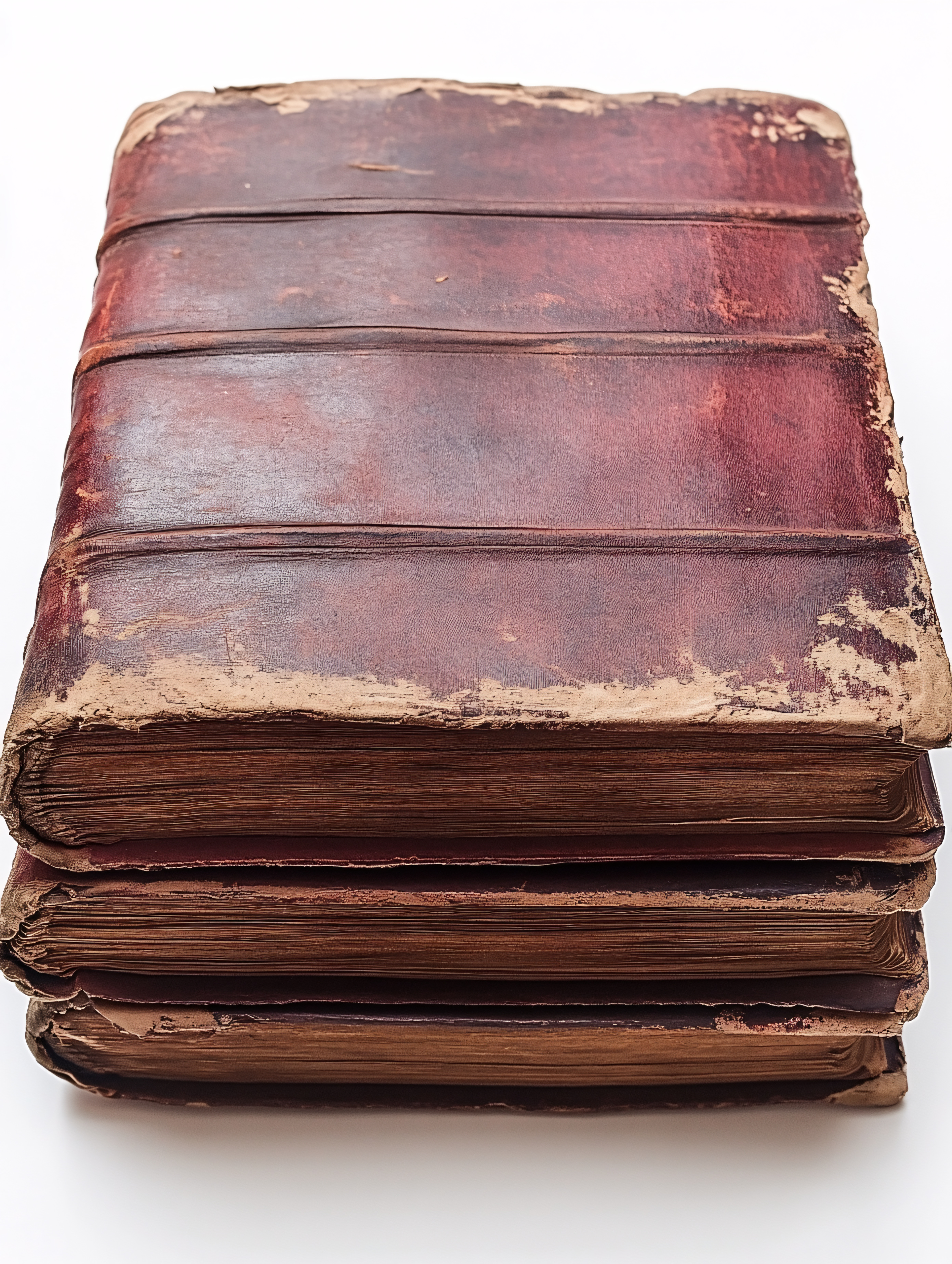 Stack Of Aged Leather Books