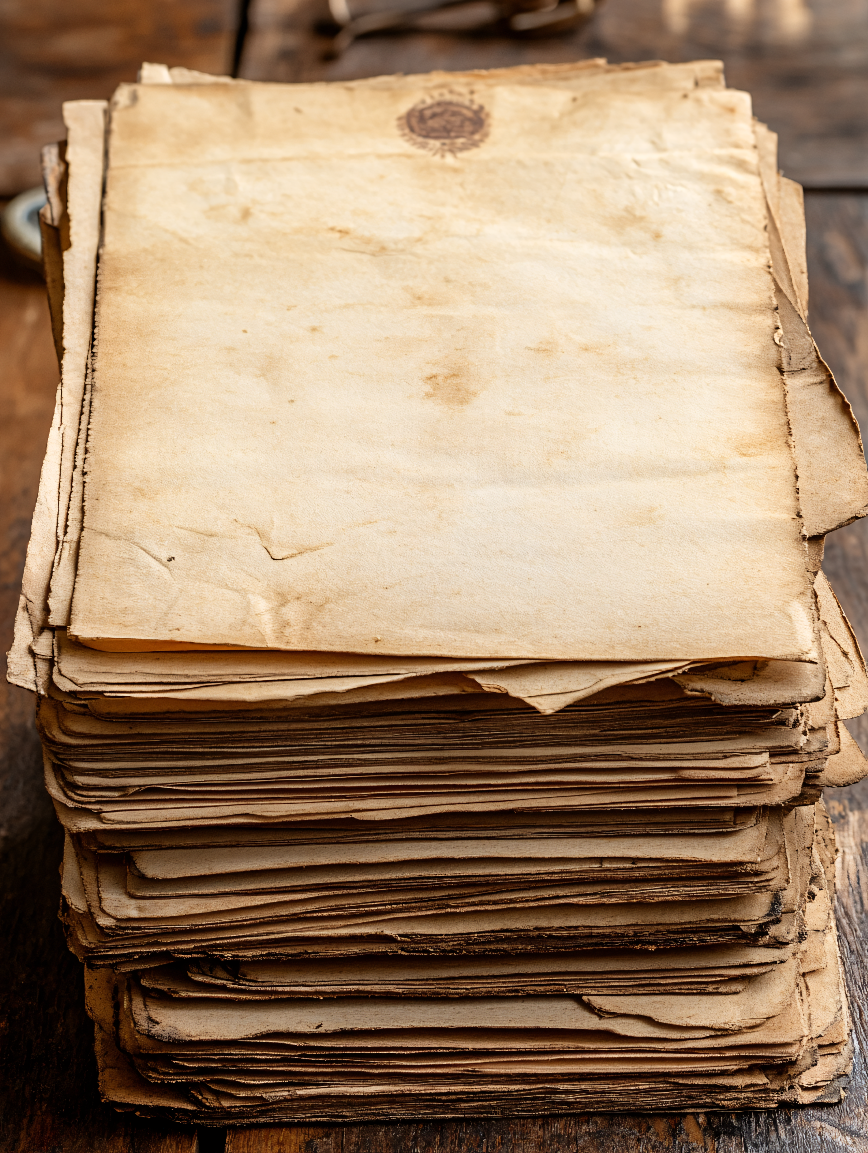 Stack Of Aged Papers