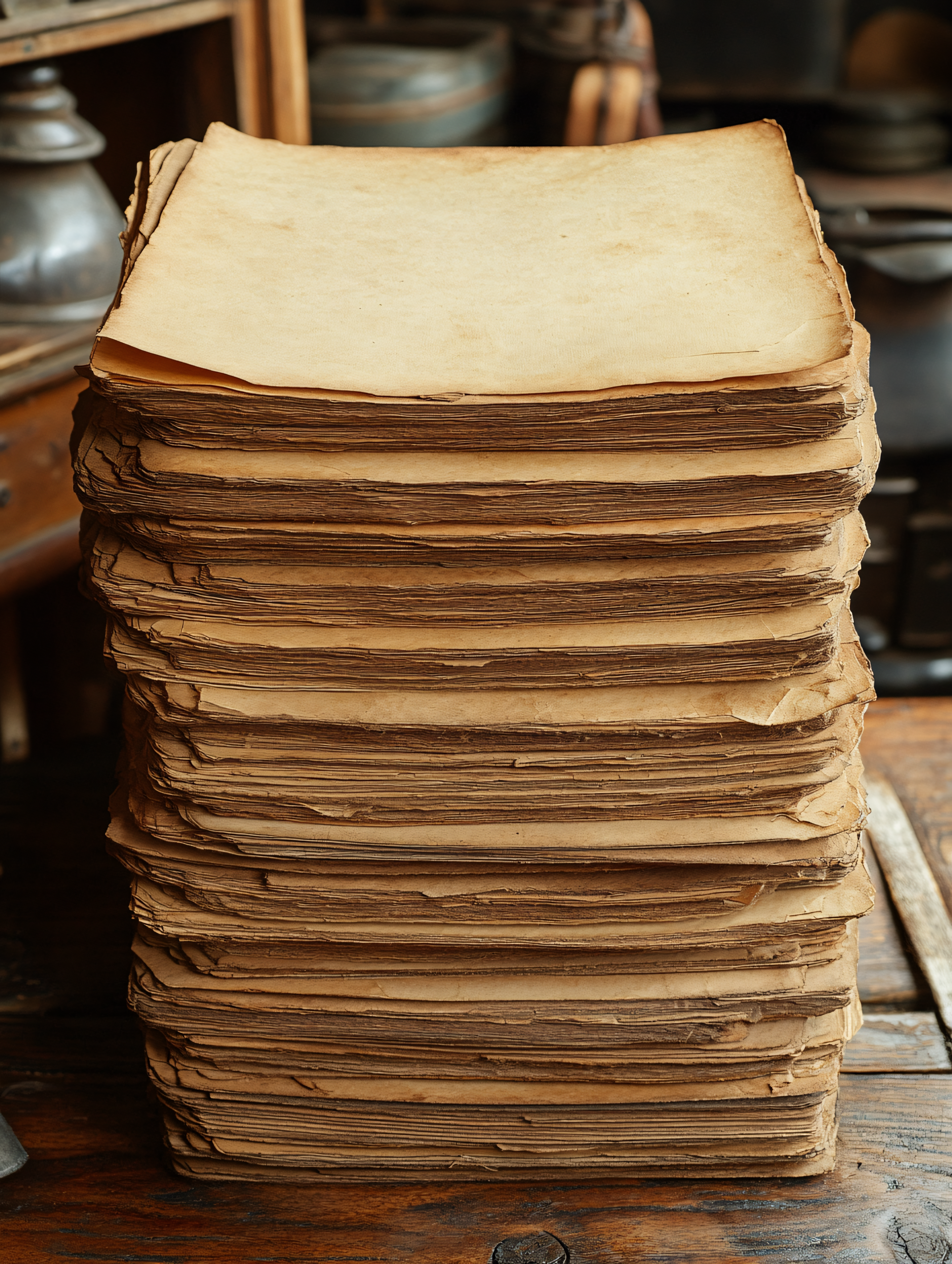 Stack Of Aged Papers