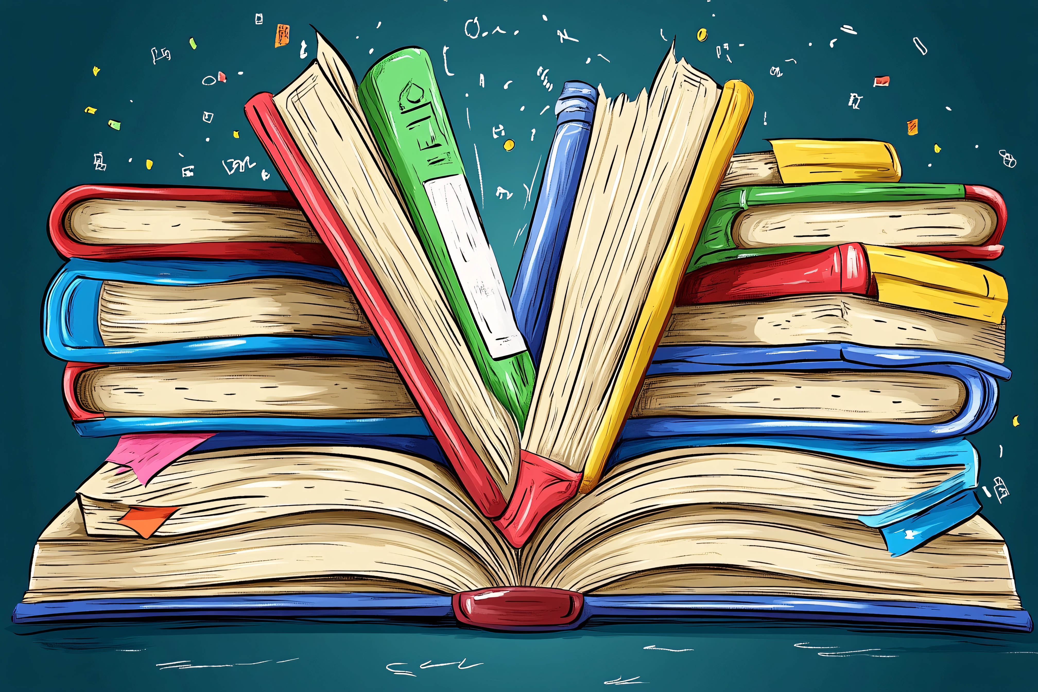 Stack Of Colorful Books