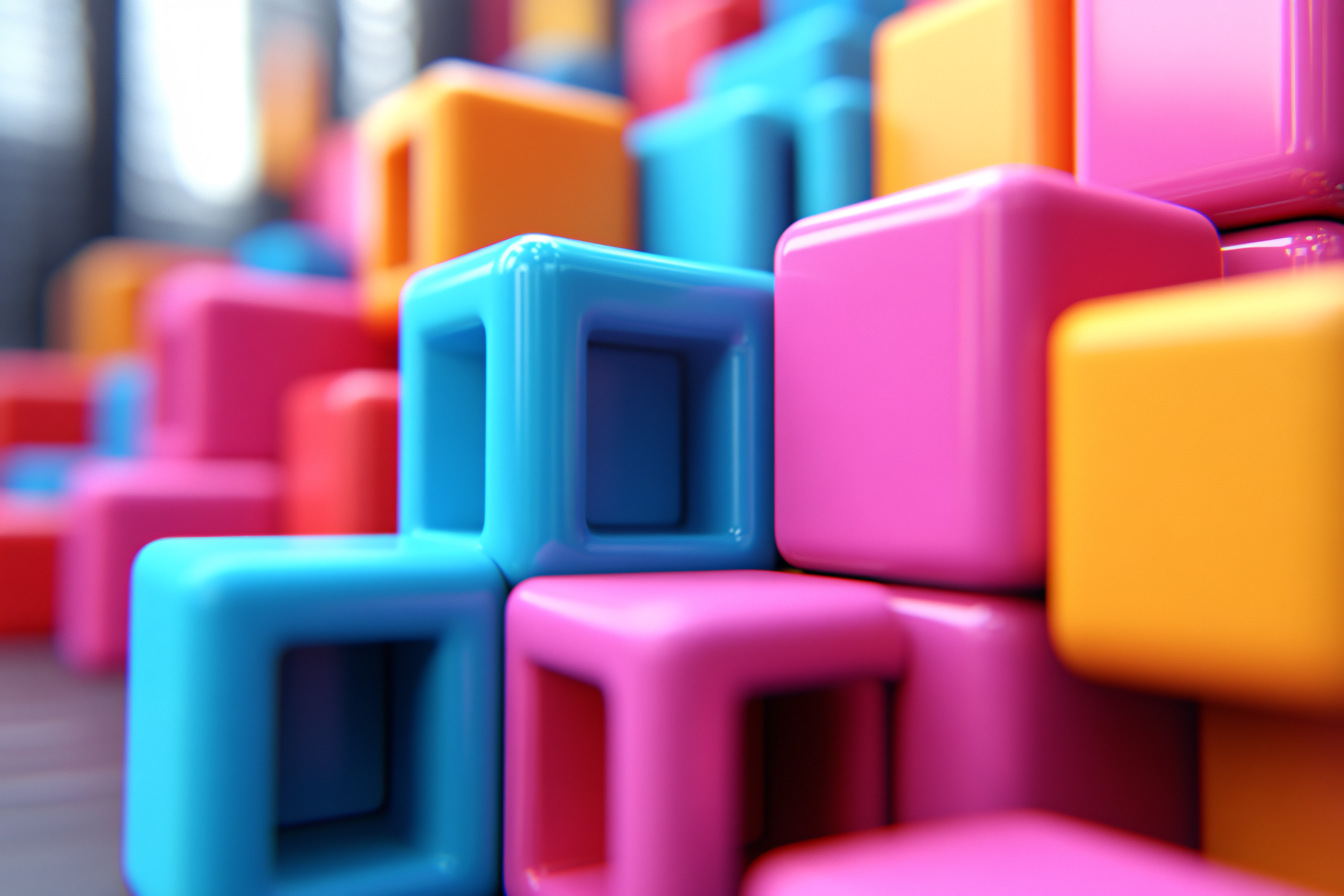 Stack Of Colorful Cubes