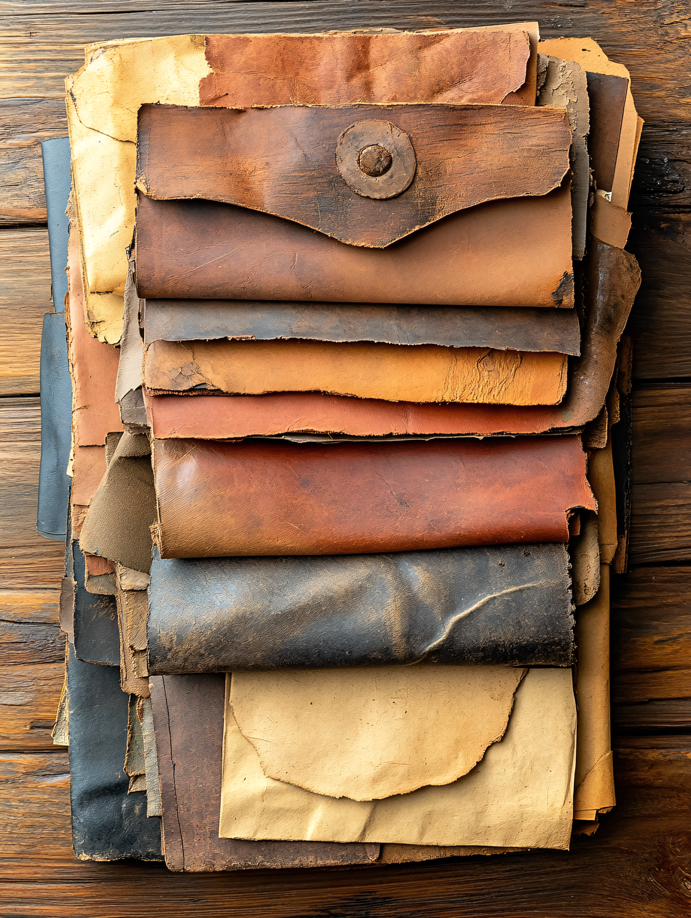Stack Of Leather Swatches