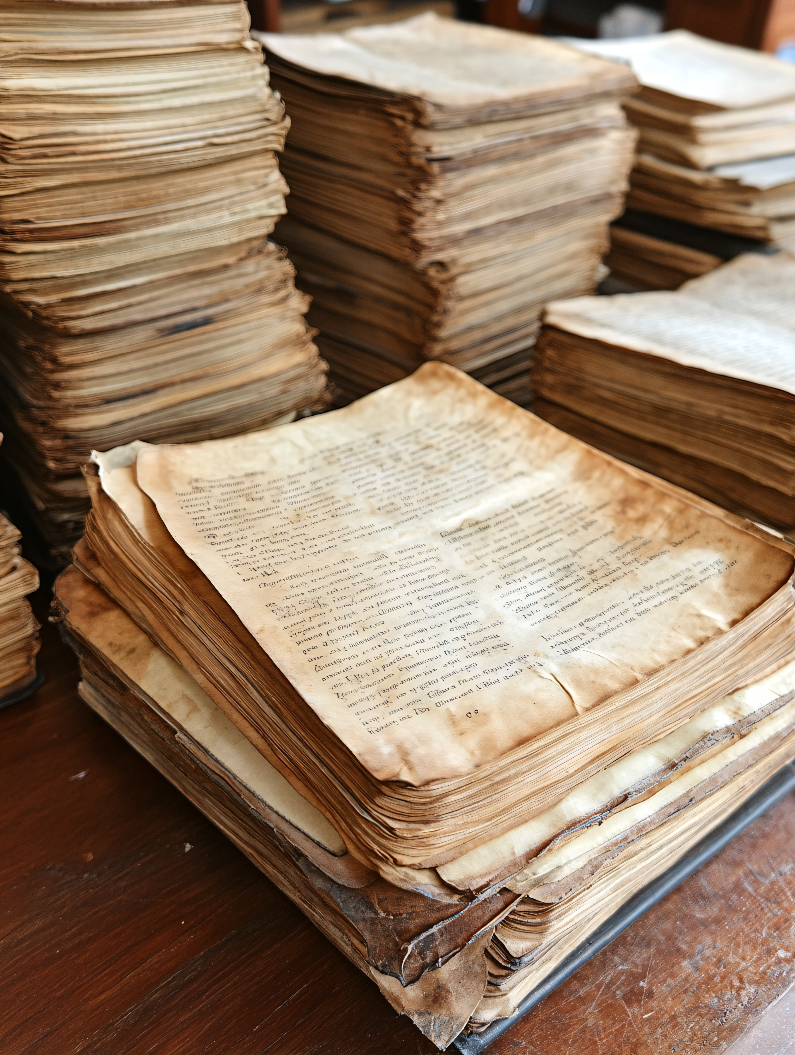 Stack Of Old Paper Sheets
