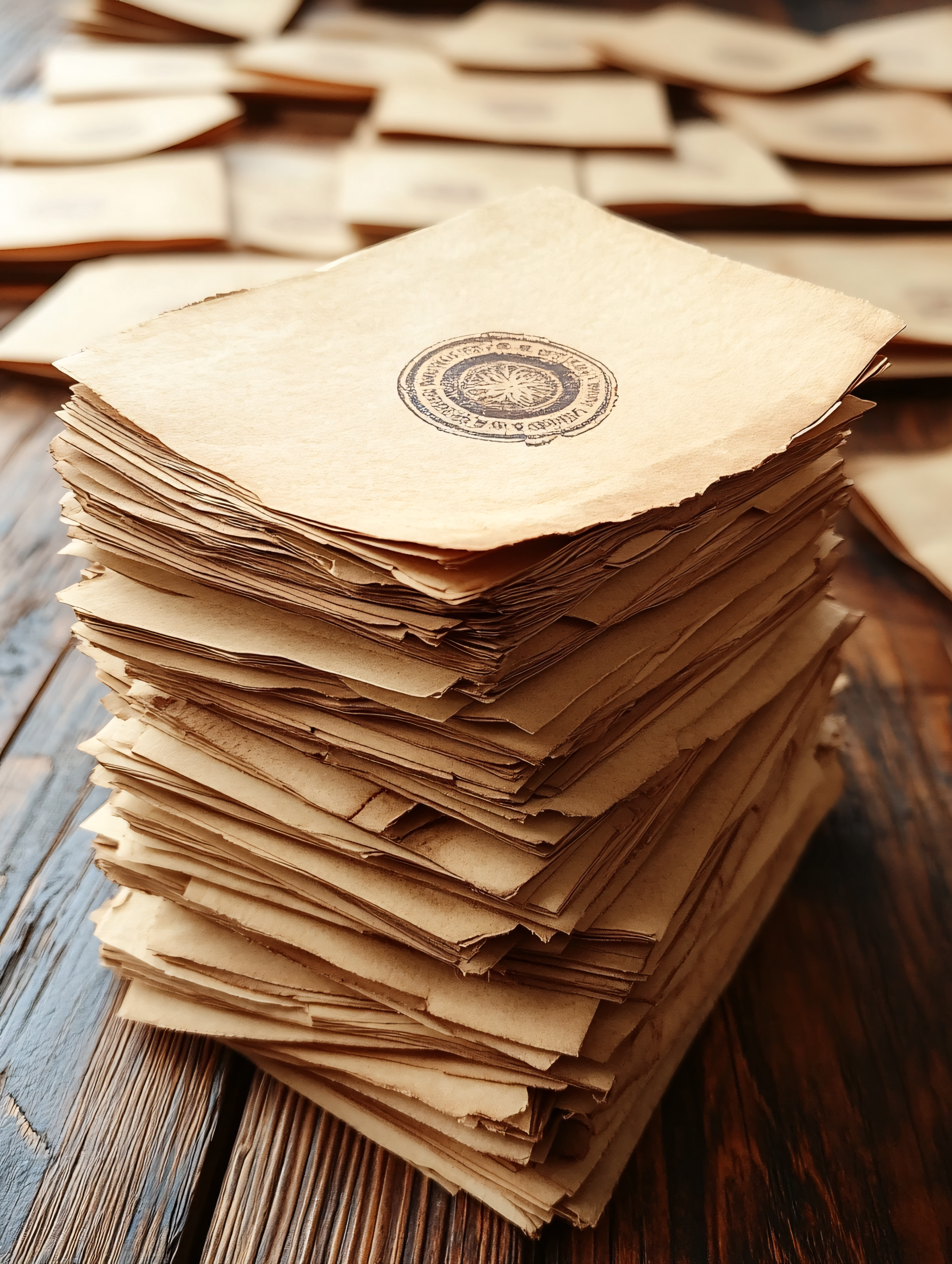 Stack Of Vintage Letters With Seal