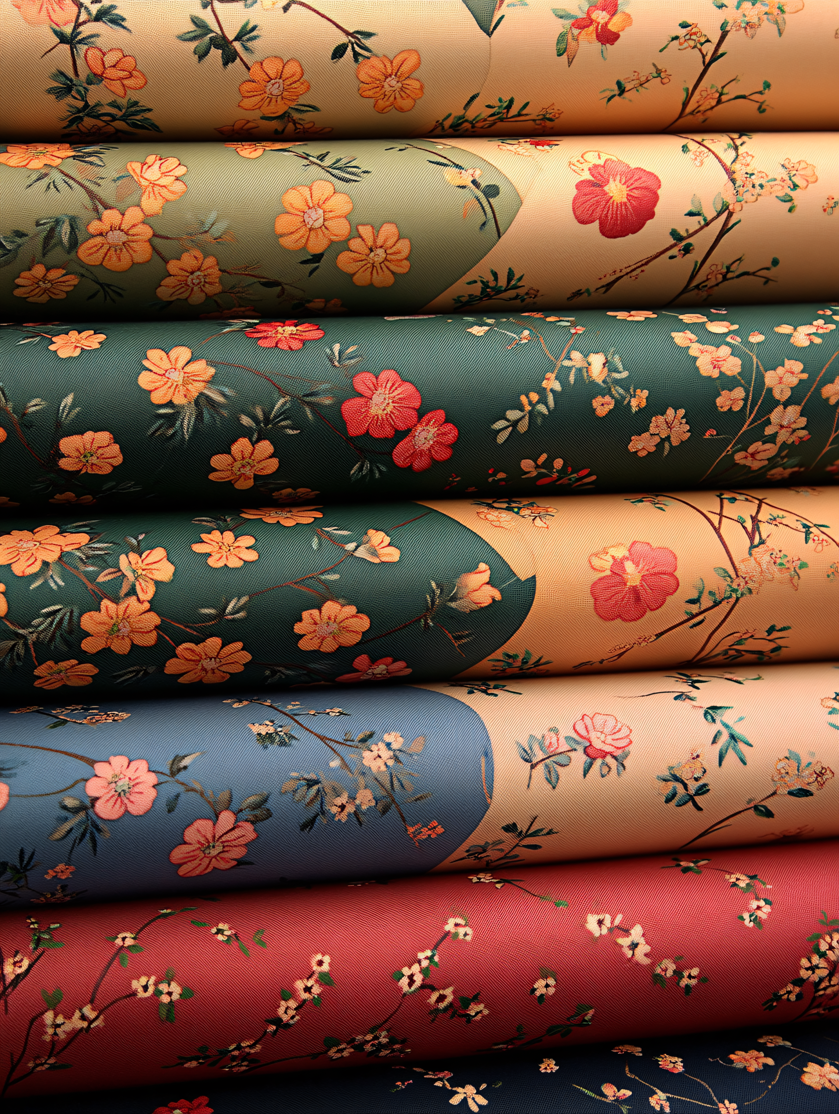 Stacked Floral Pattern Rolls
