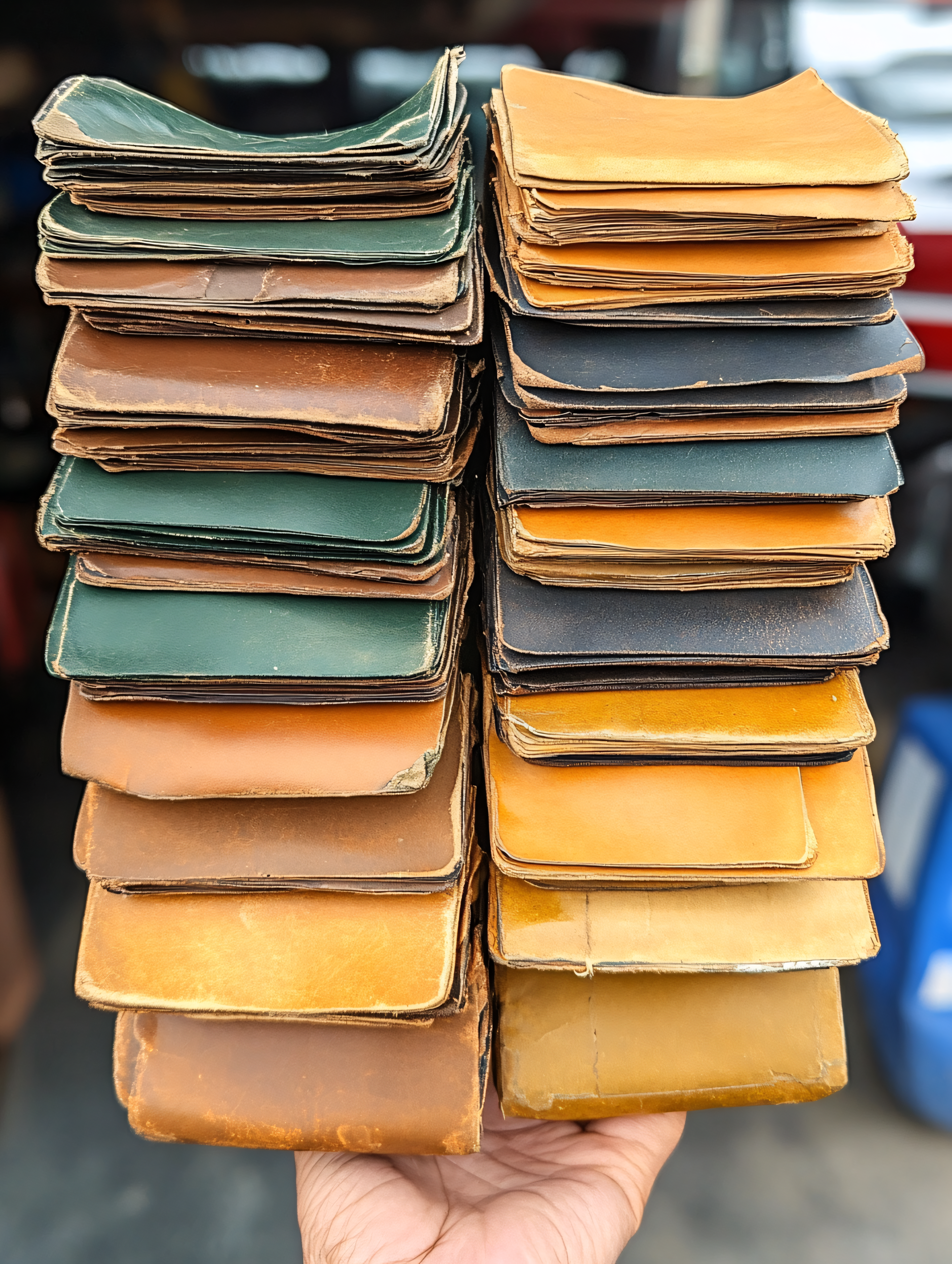 Stacks Of Old Wallets