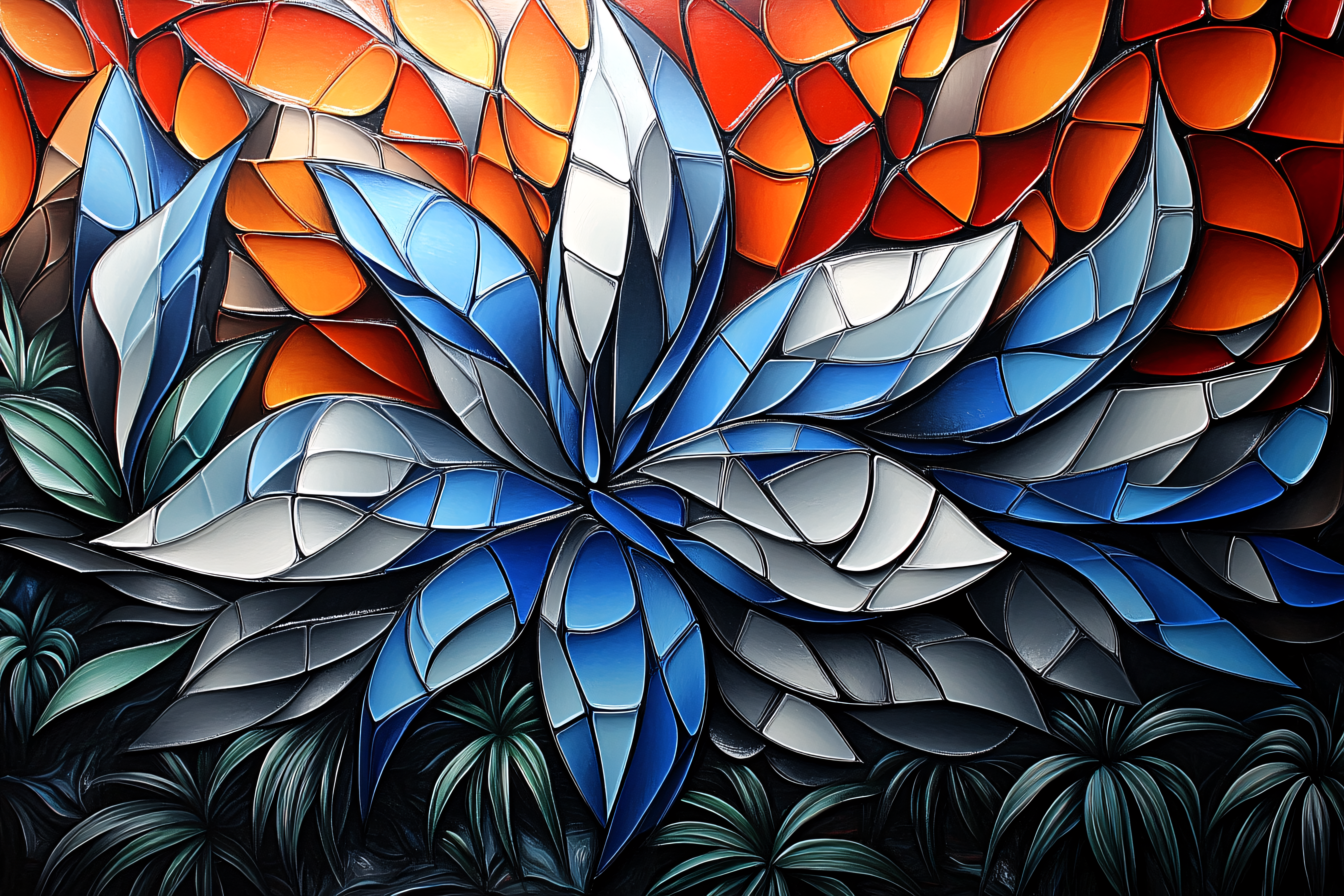 Stained Glass Floral Mosaic
