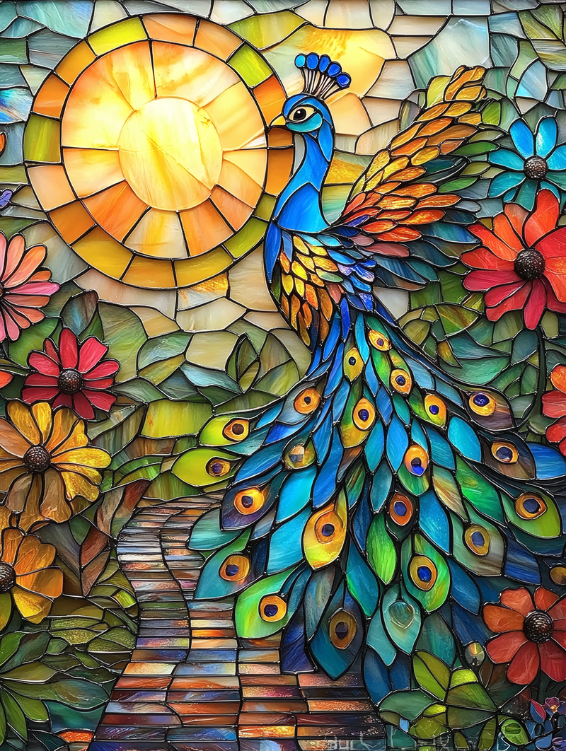 Stained Glass Peacock