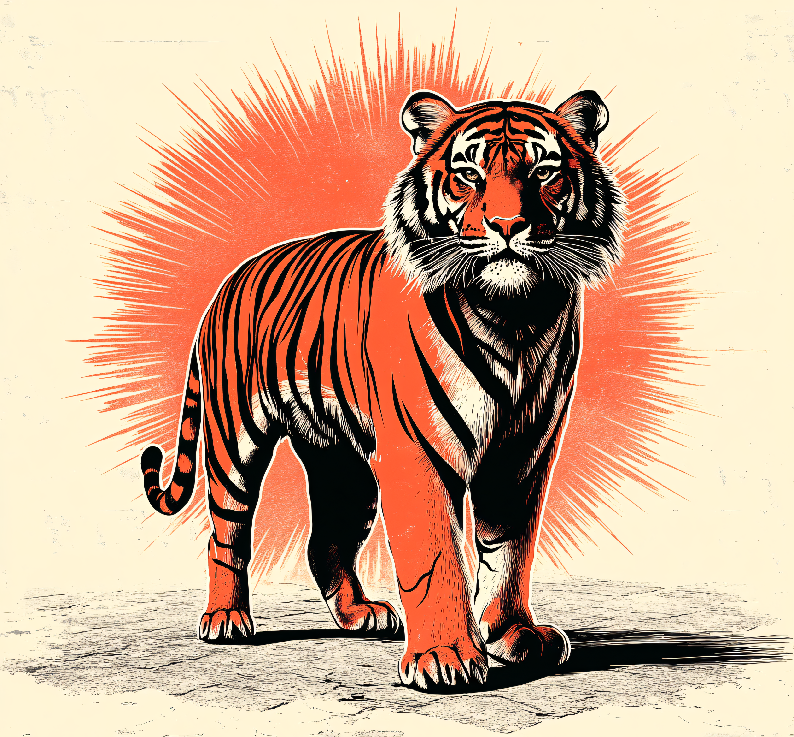 Standing Tiger Illustration