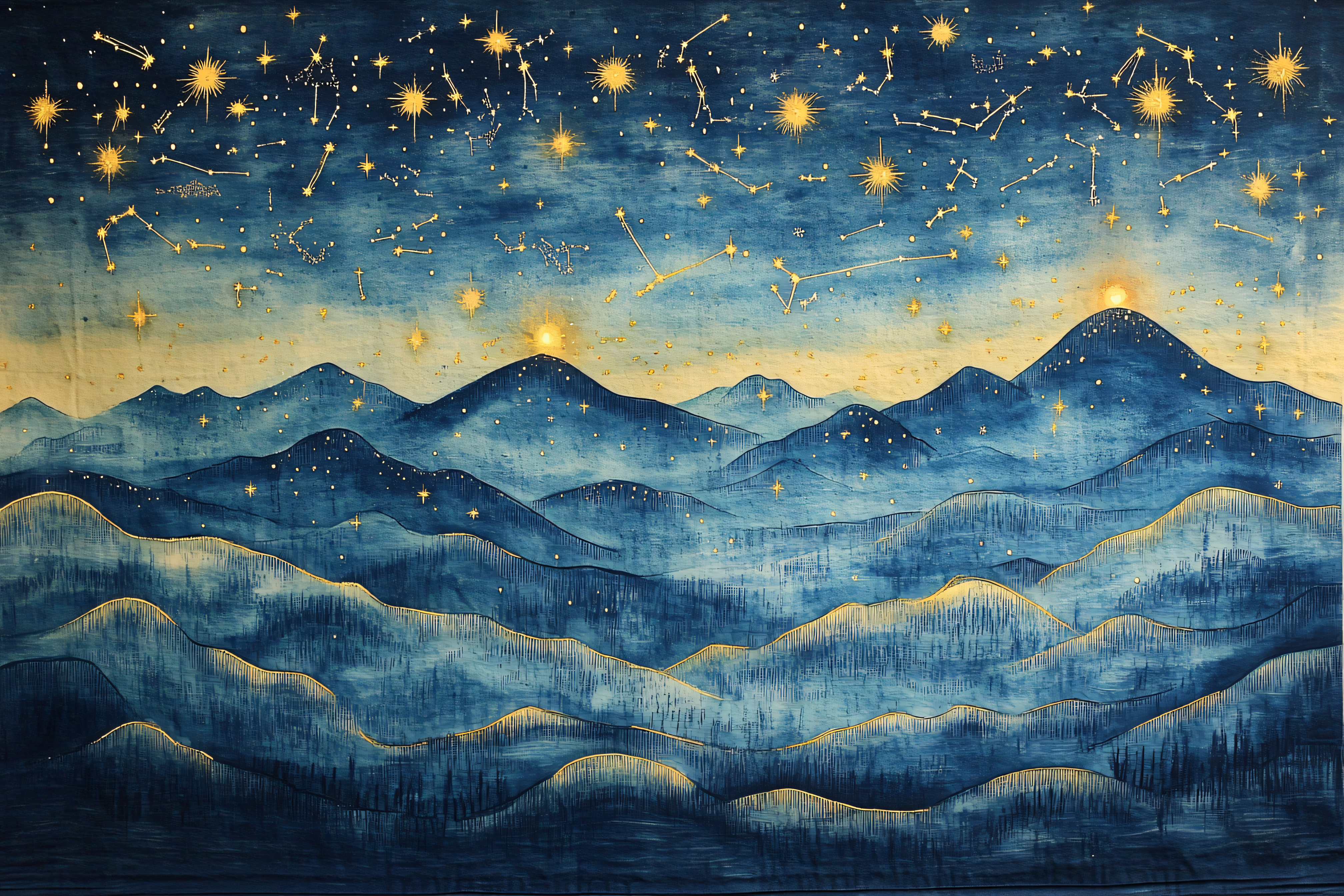 Starry Night Mountains