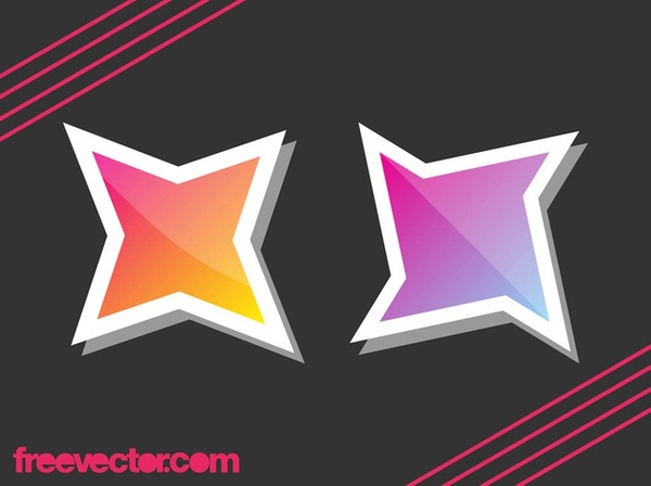 Stars Stickers Free Vector