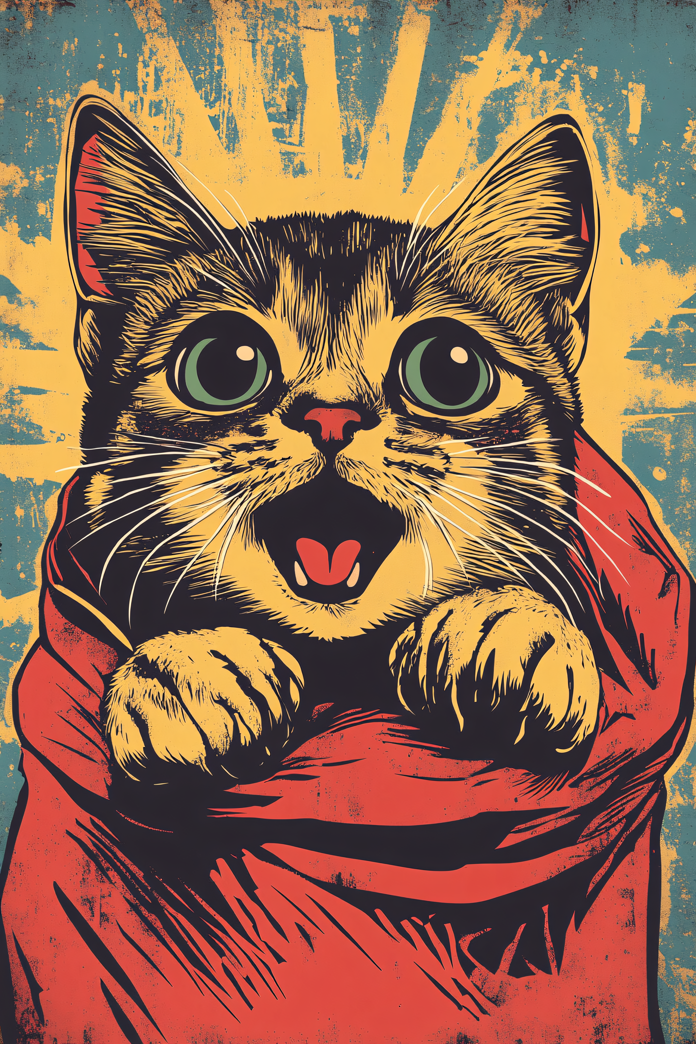Startled Cat In A Bag