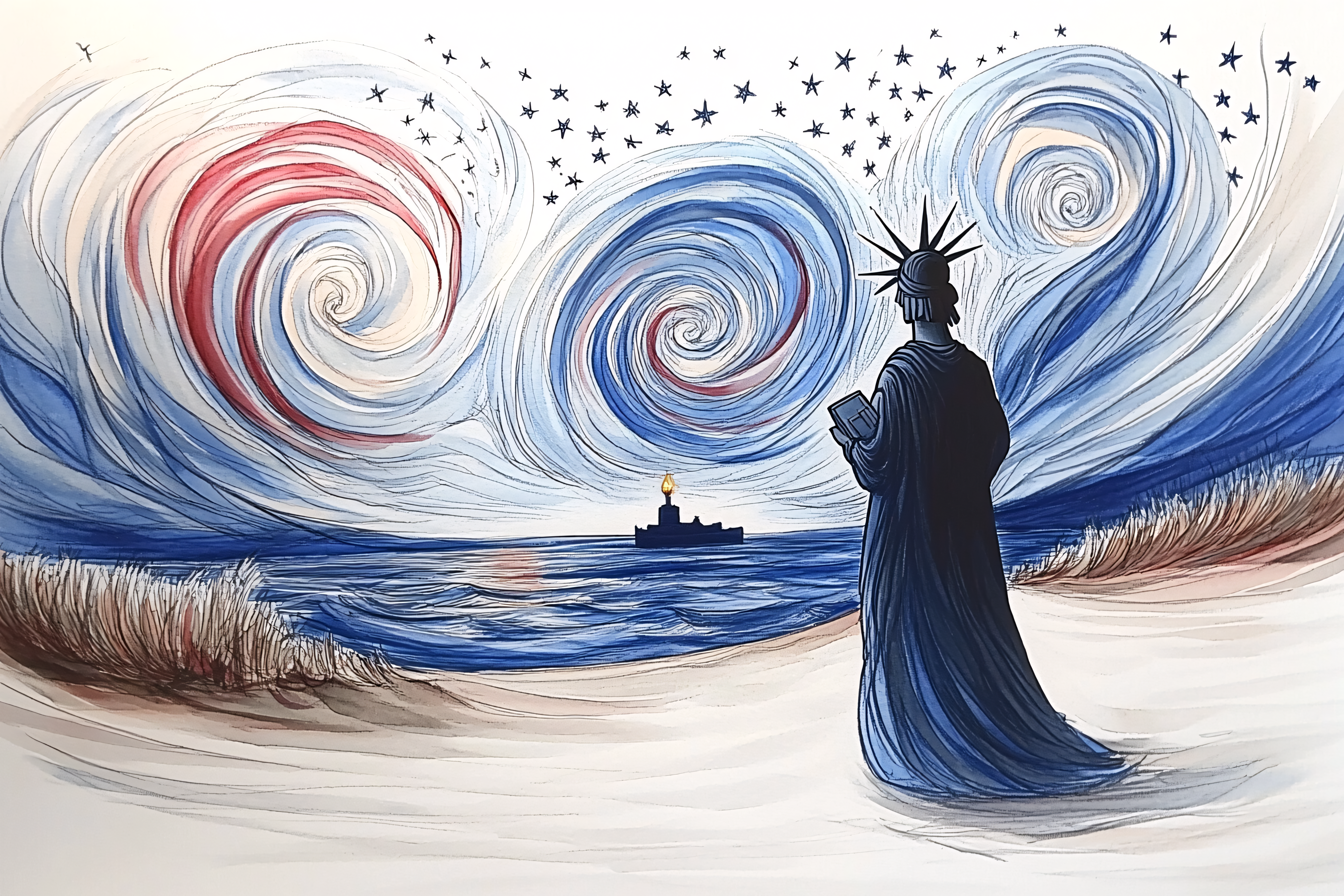 Statue Of Liberty Stargazing