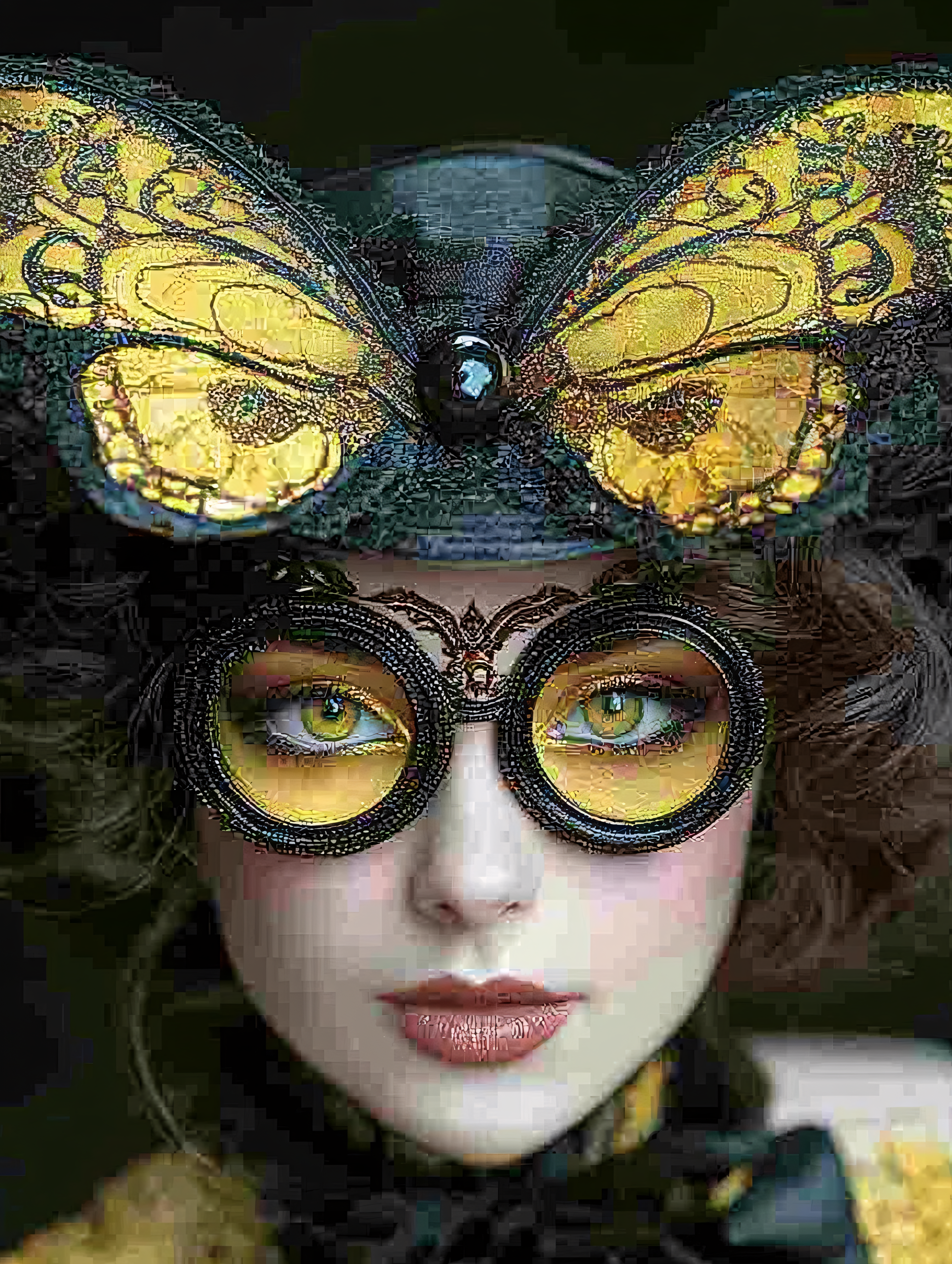 Steampunk Woman with Butterfly Hat