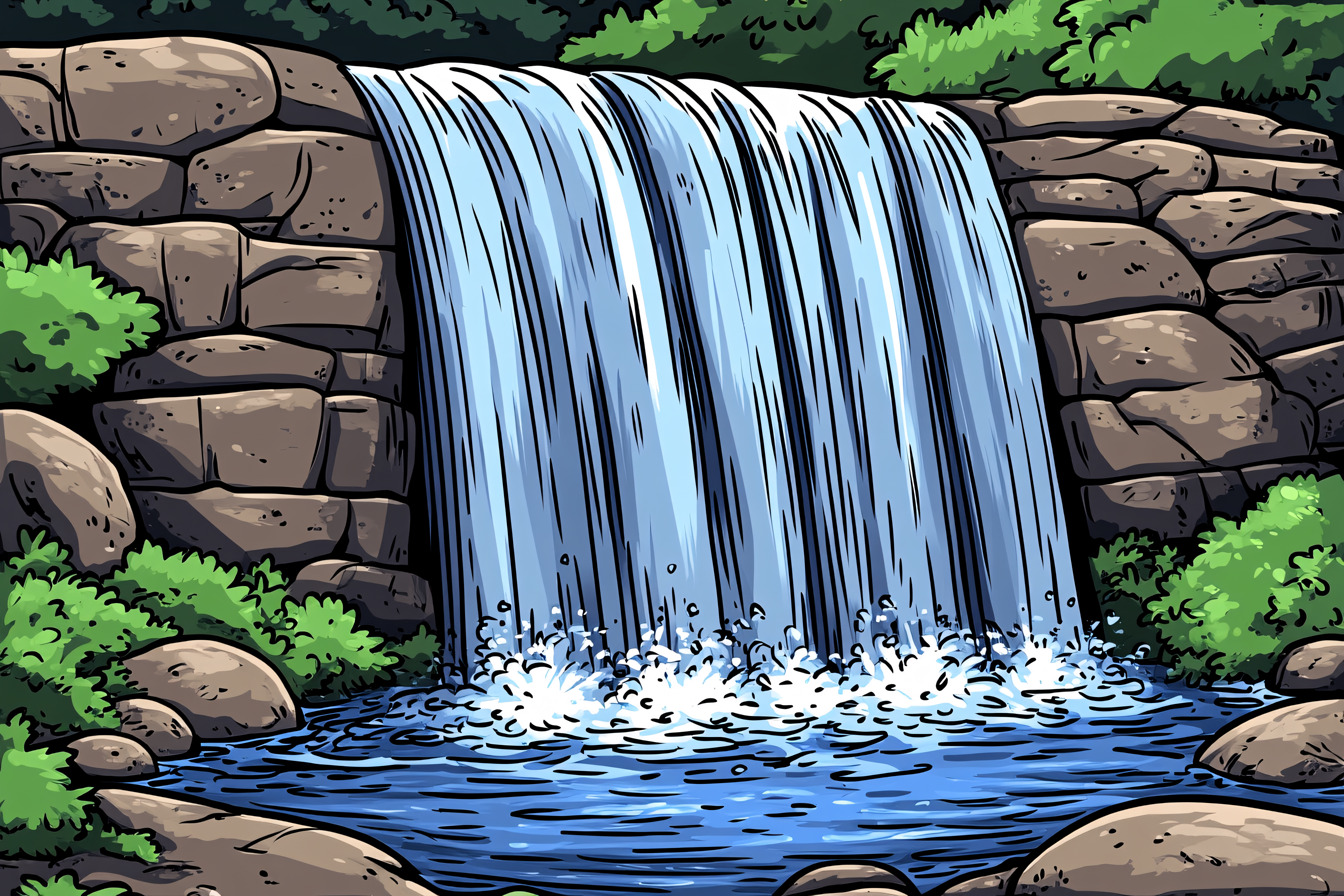 Stone Cascade Waterfall