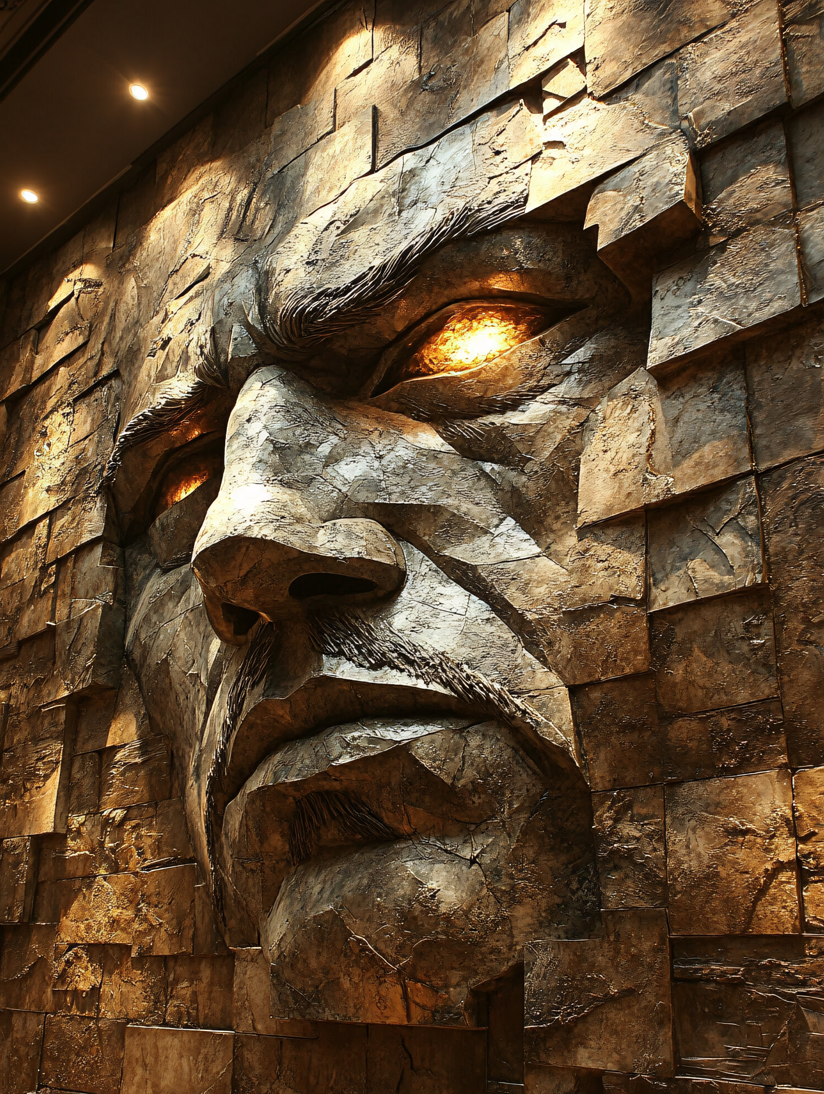 Stone Face Sculpture