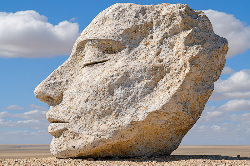Stone Head Sculpture