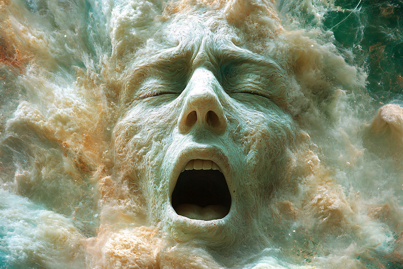Stone Texture Face Scream