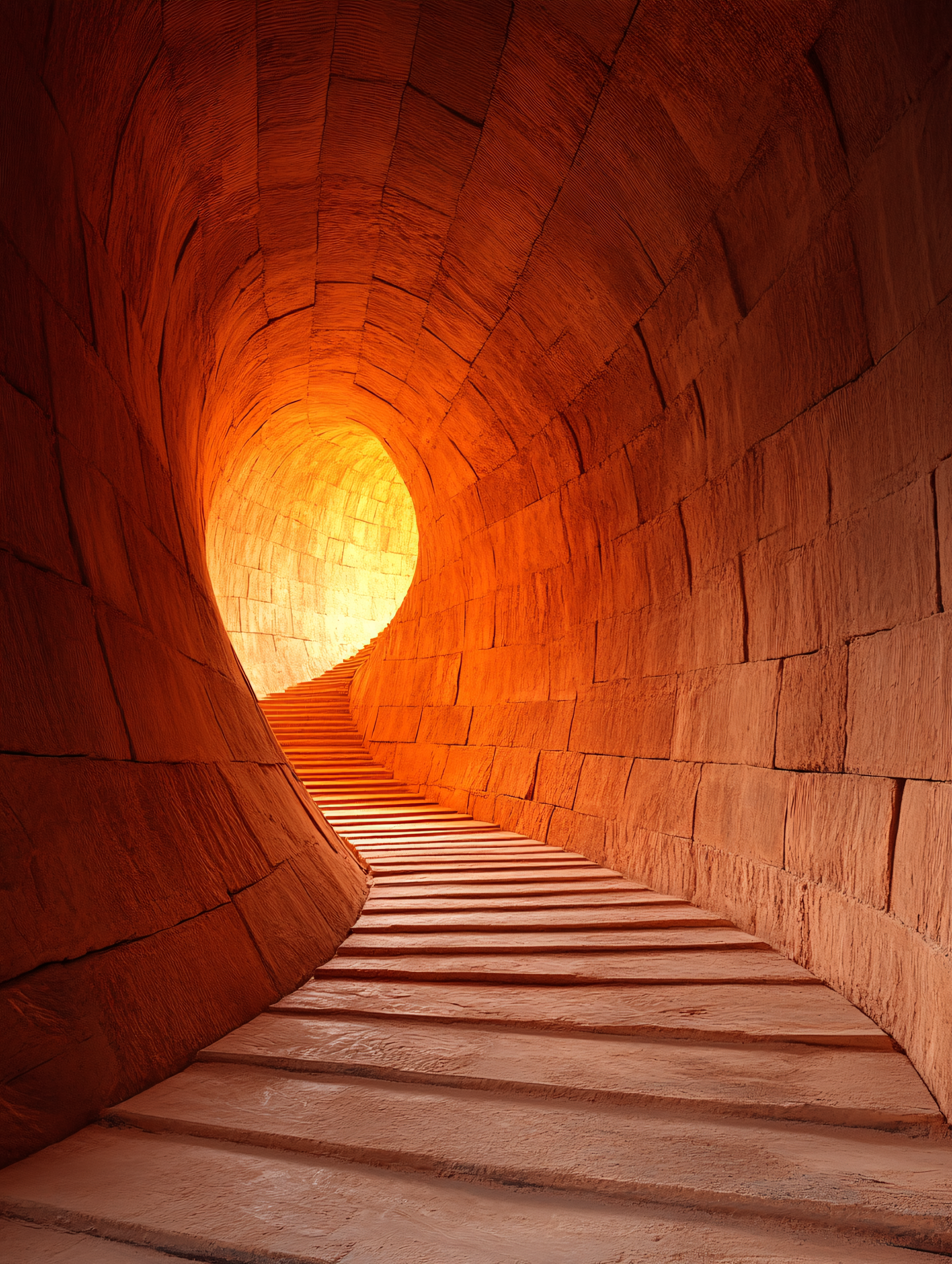 Stone Tunnel With Staircase