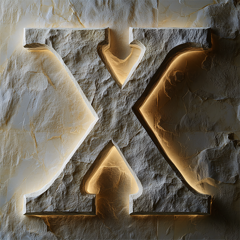 Stone X Symbol with Lighting