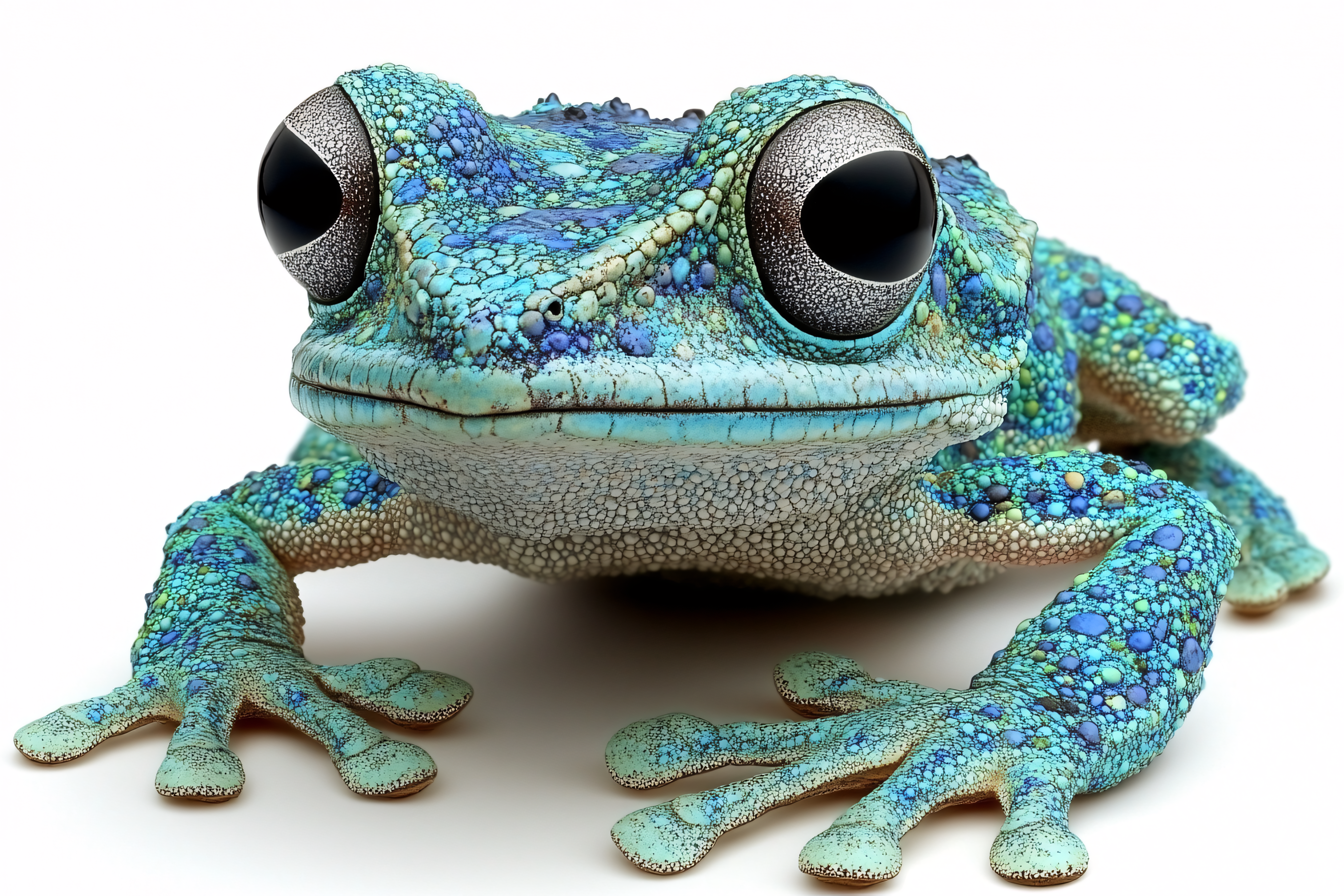 Striking Blue Frog