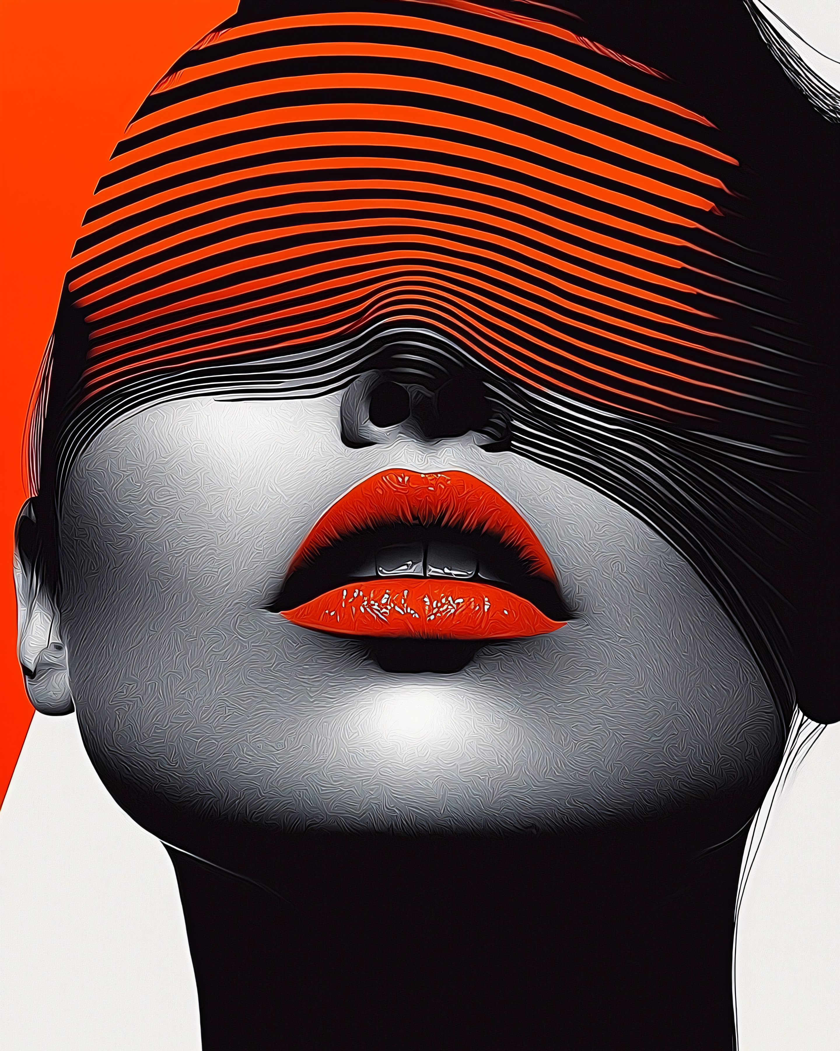 Striking Woman with Striped Eyes