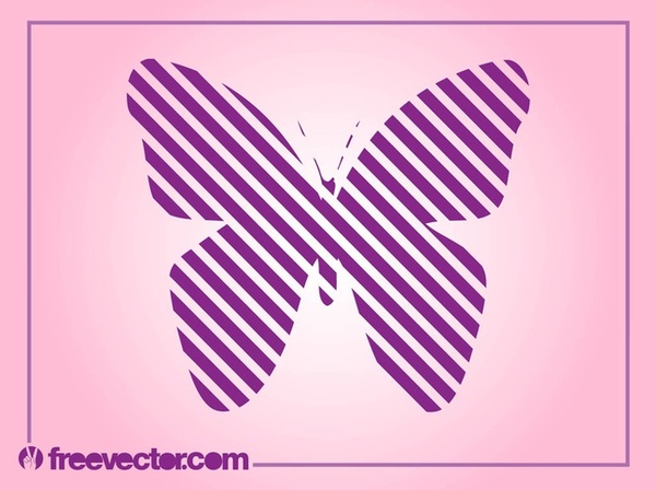 Striped Butterfly Free Vector