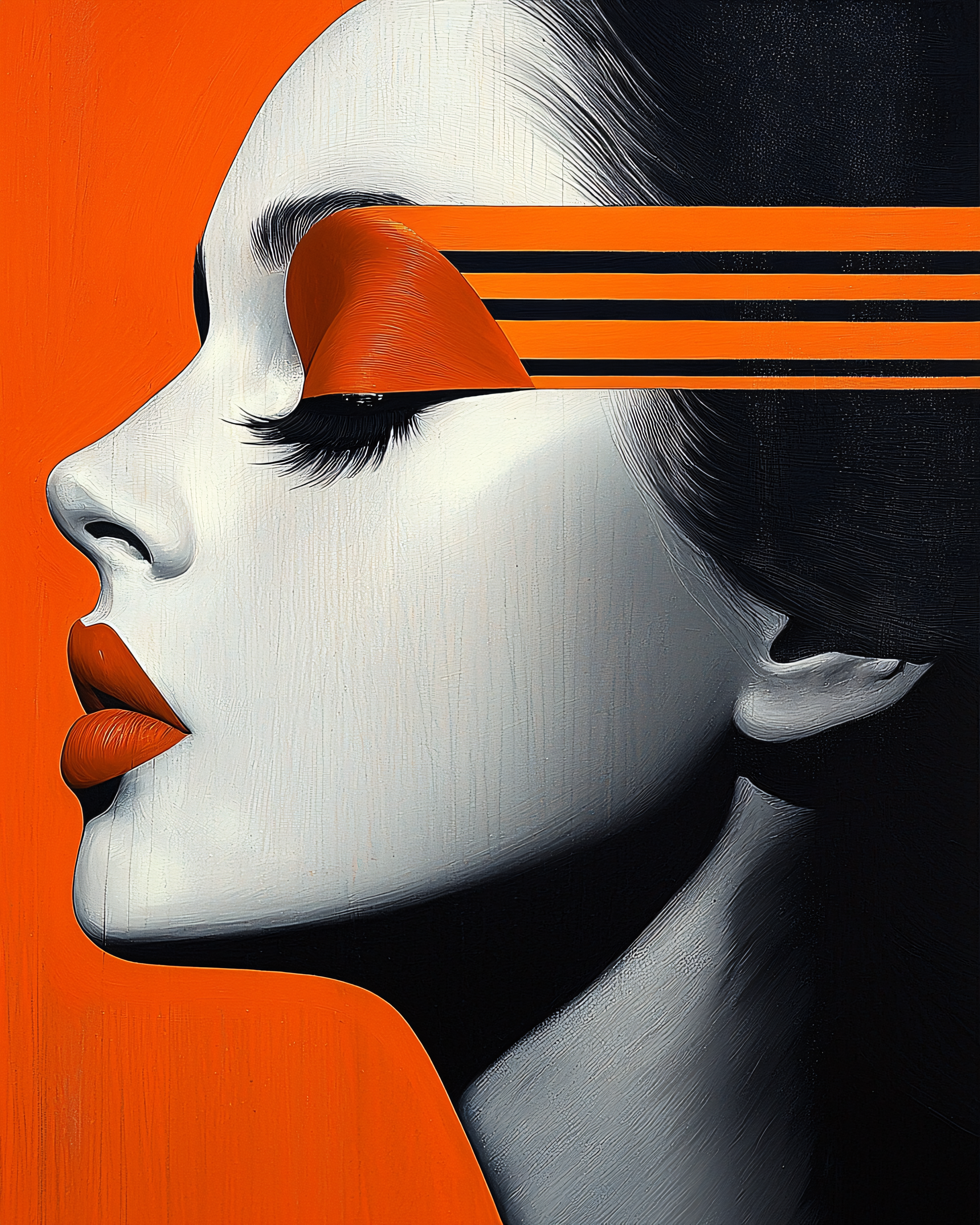 Striped Gaze Portrait
