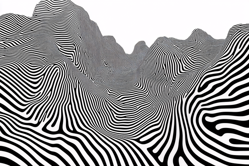 Striped Topographic Landscape