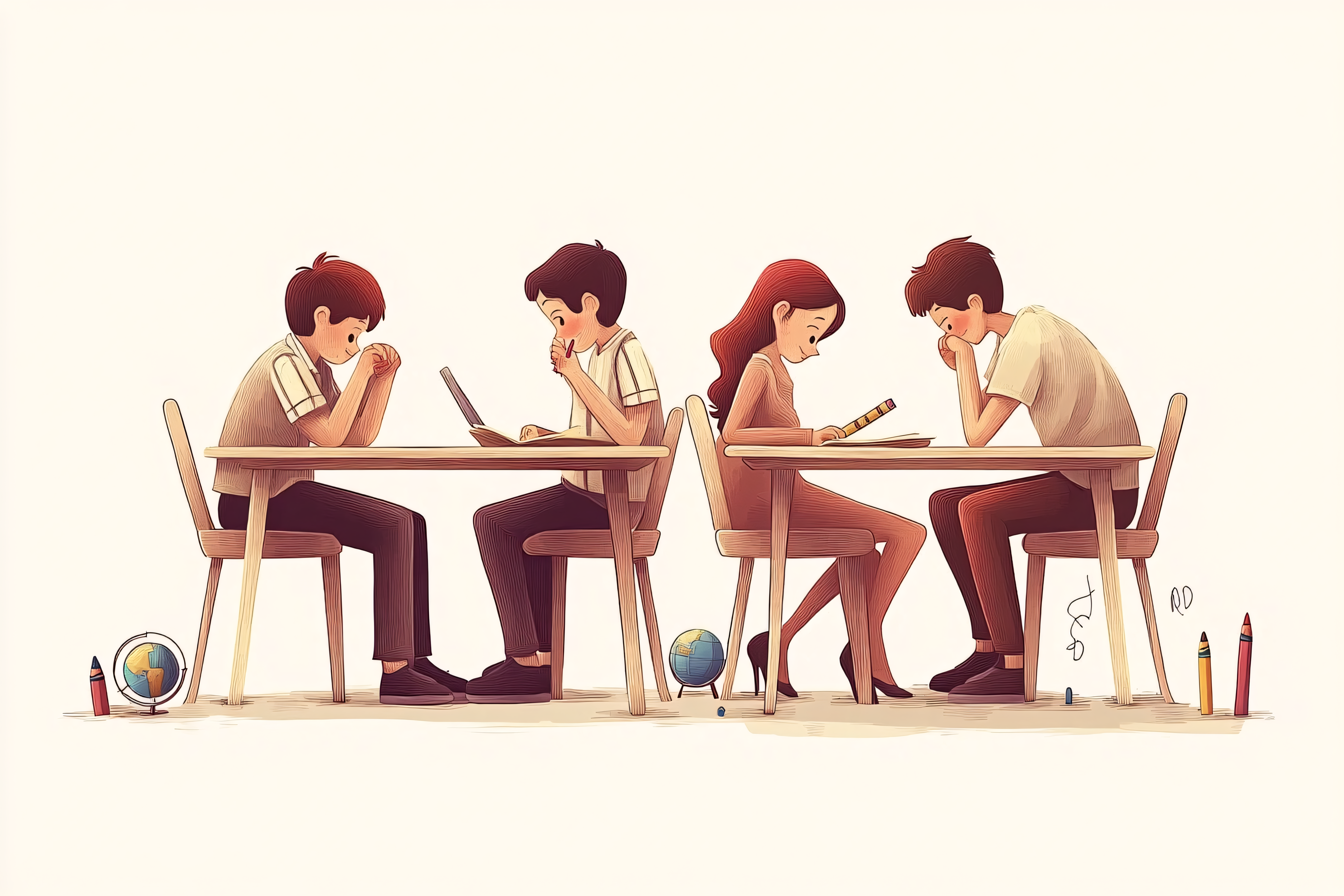 Students Studying Together