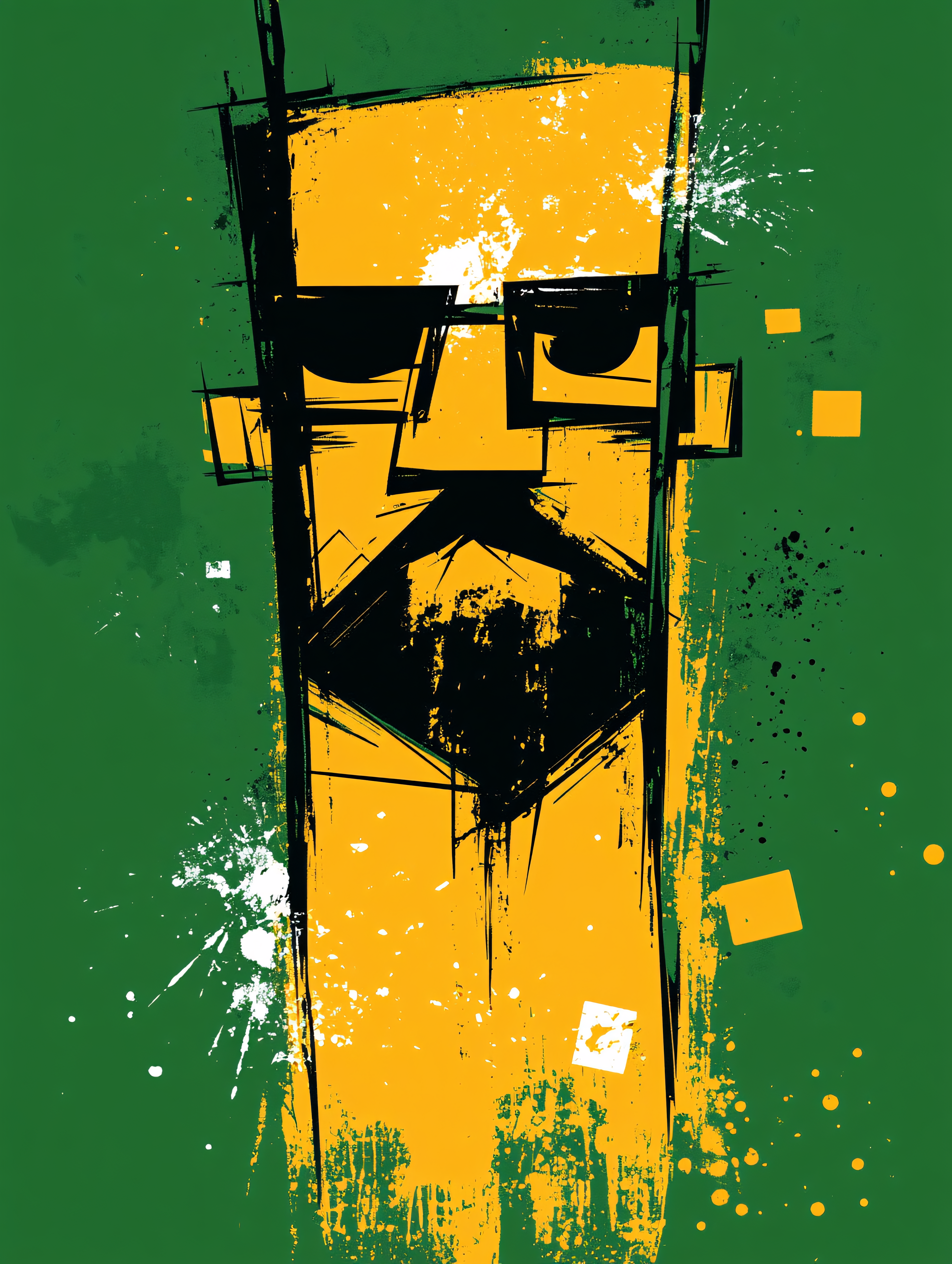 Stylized Bearded Man Portrait