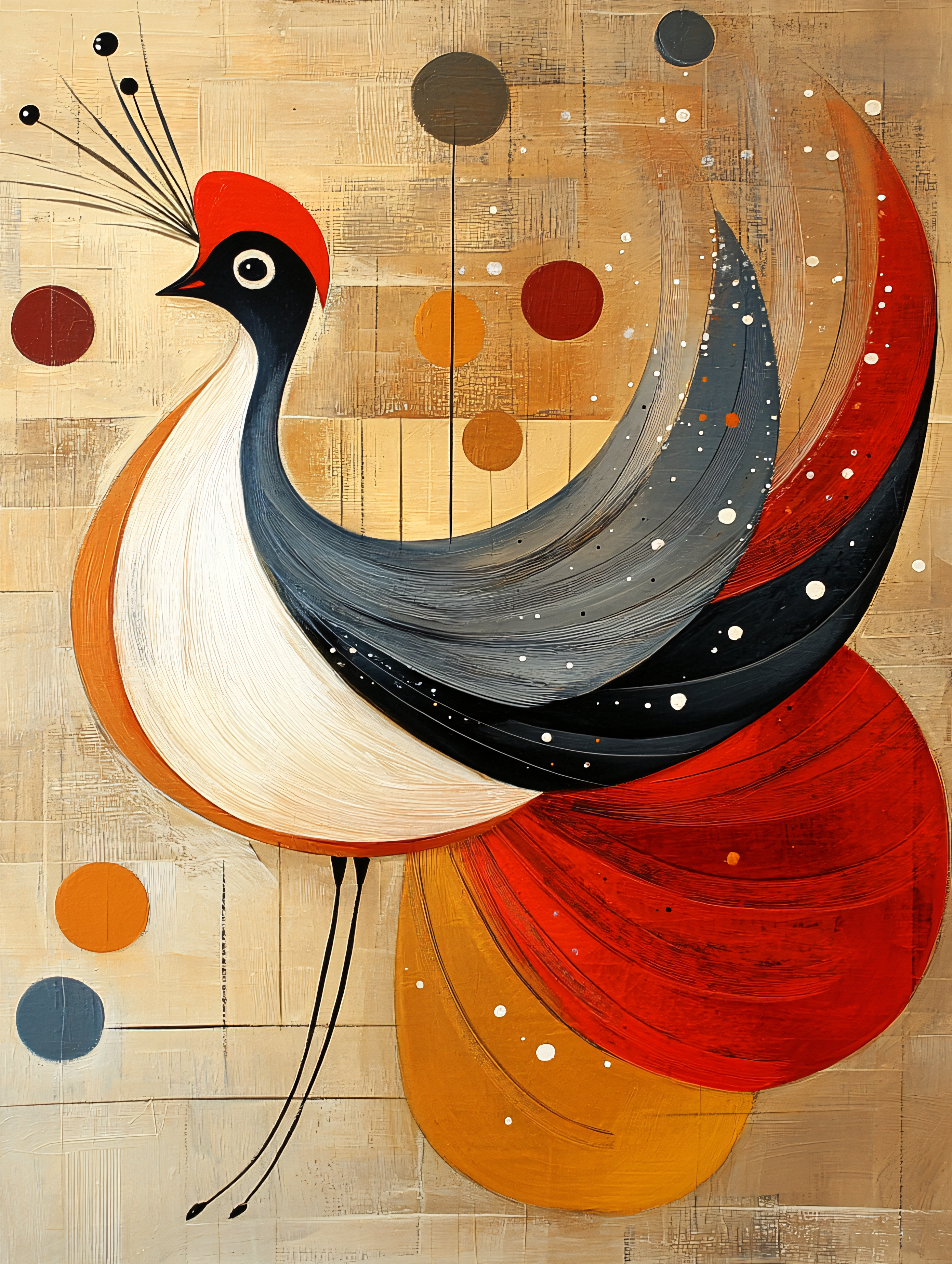 Stylized Bird With Geometric Shapes