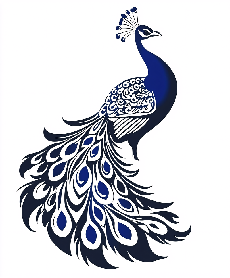Stylized Blue Peacock