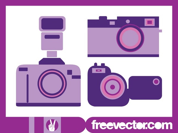 Stylized Cameras Free Vector