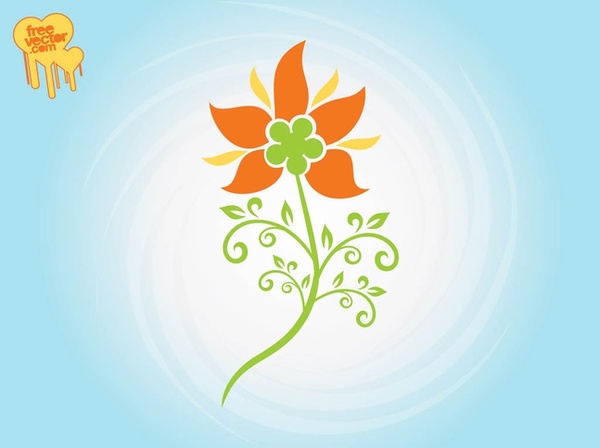 Stylized Flower Free Vector