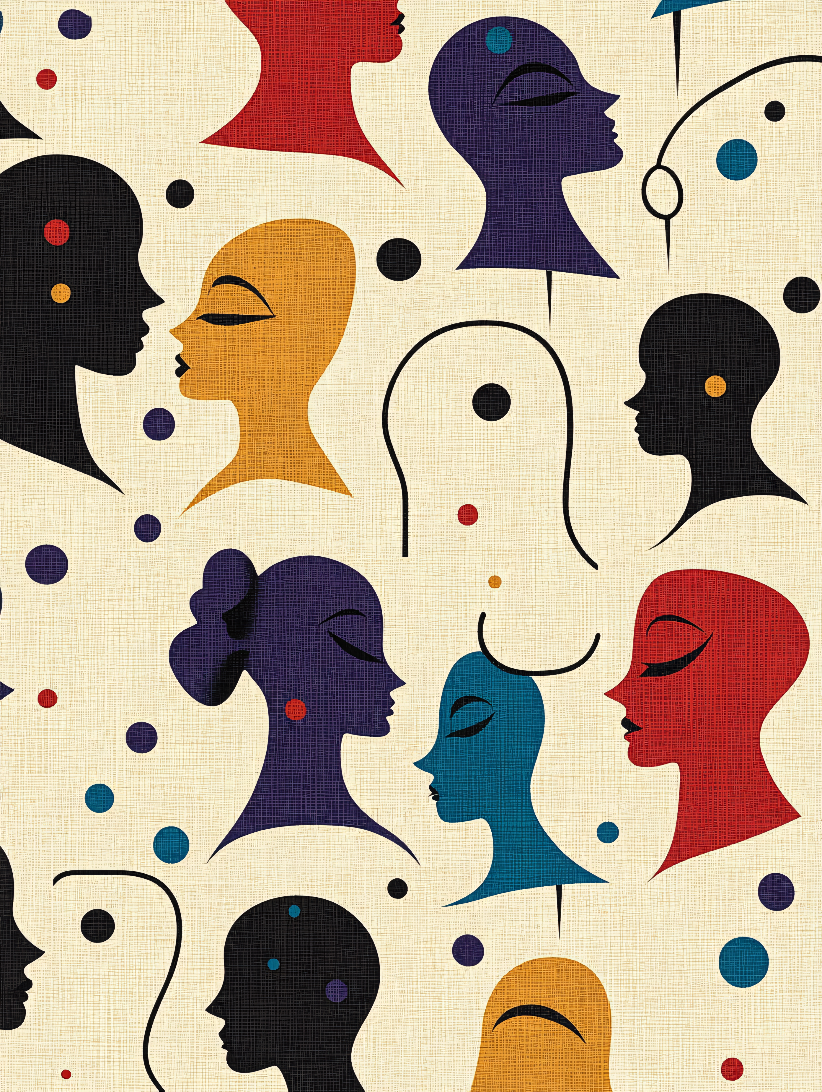 Stylized Heads Pattern