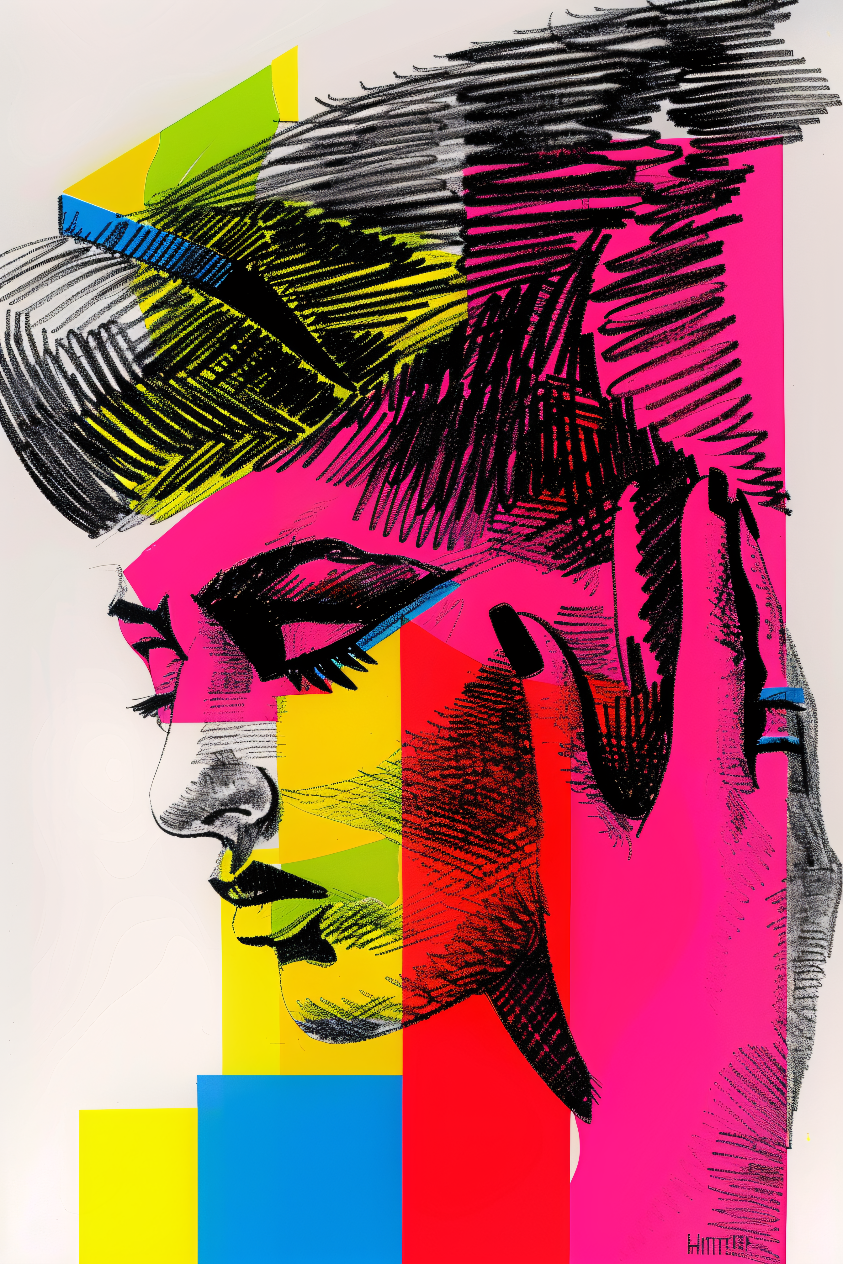 Stylized Portrait with Hand