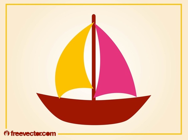 Stylized Sailboat Free Vector
