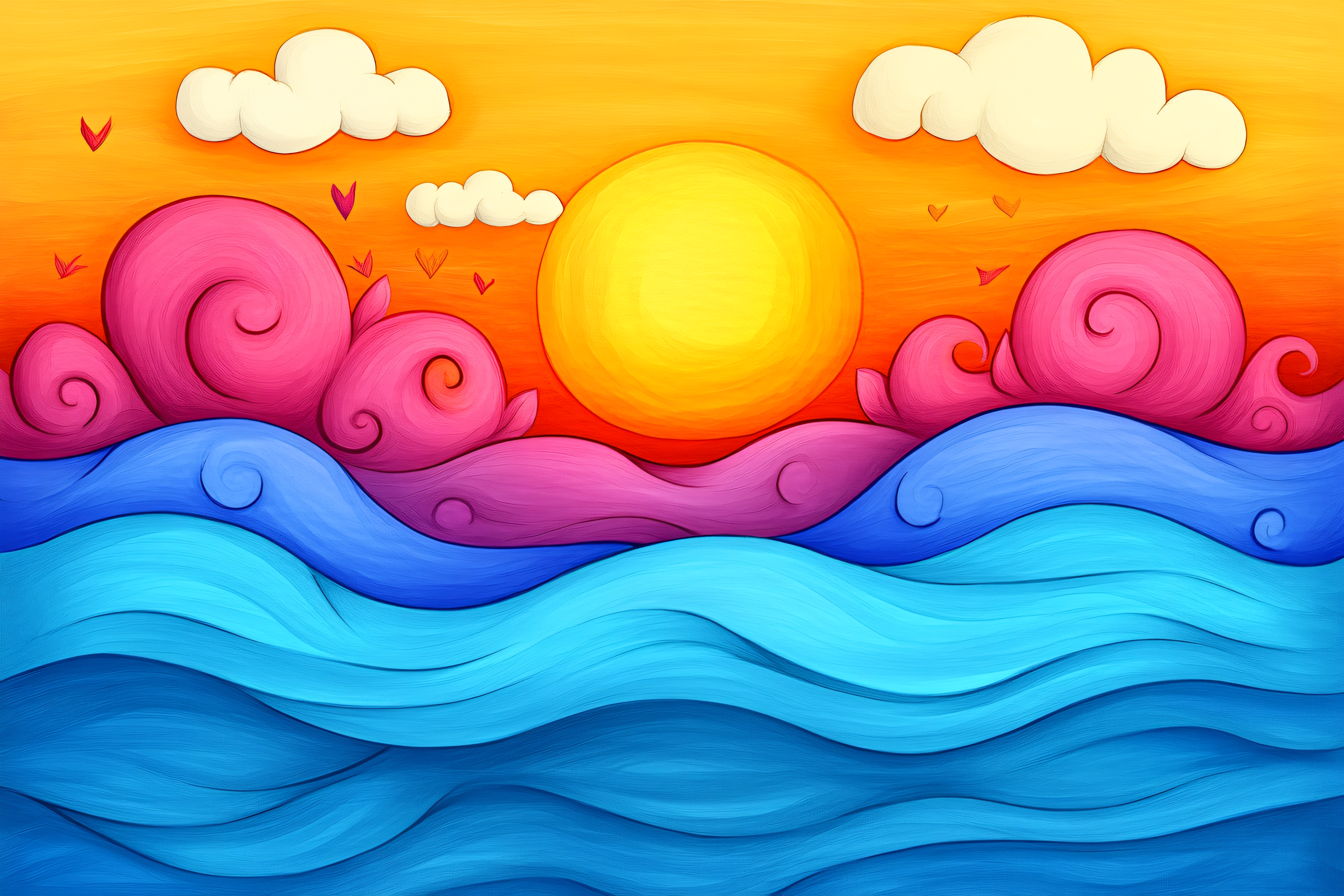 Stylized Sunset Waves