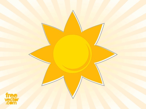 Sun Sticker Free Vector