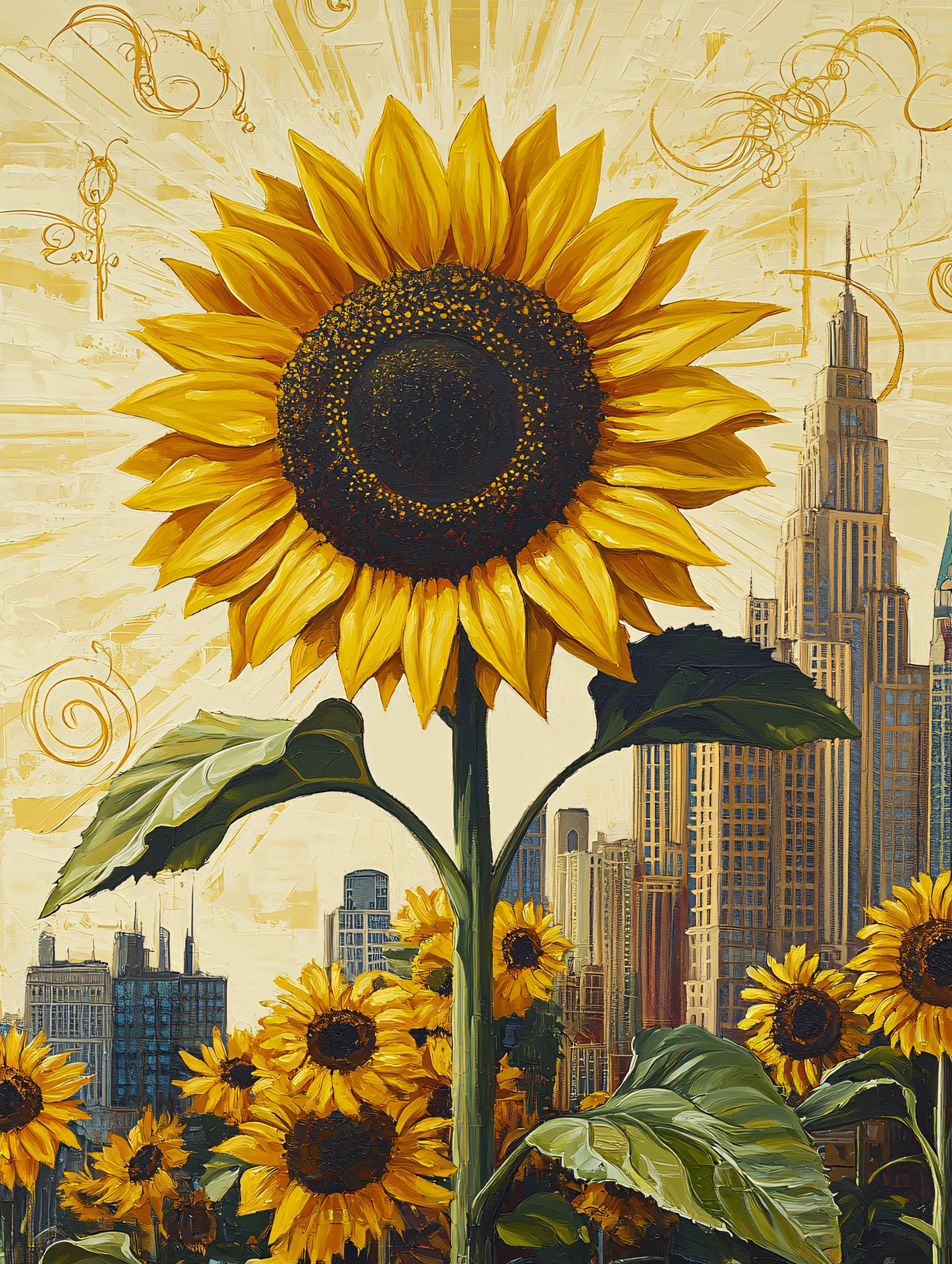 Sunflower Cityscape