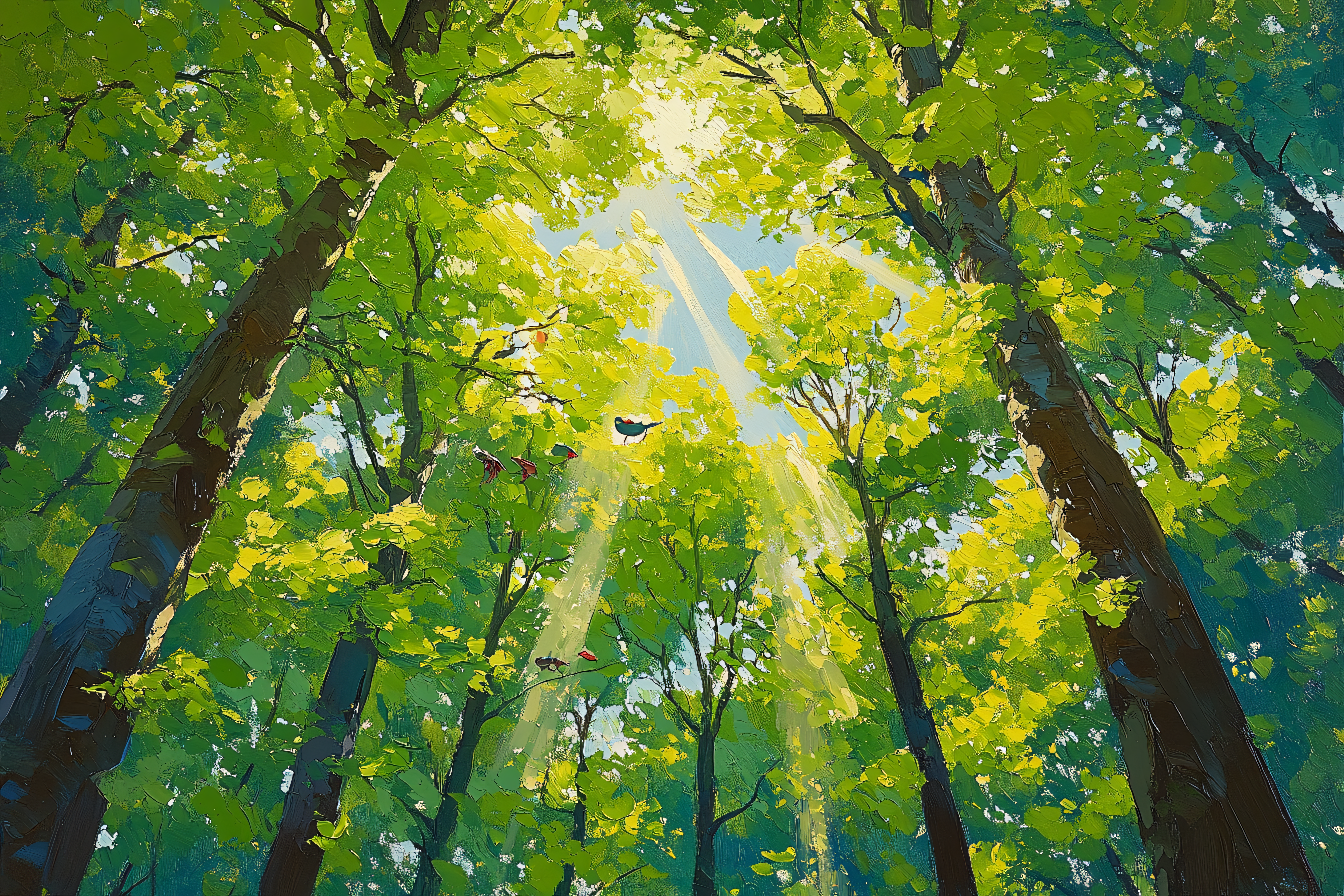 Sunlight Through Forest Canopy