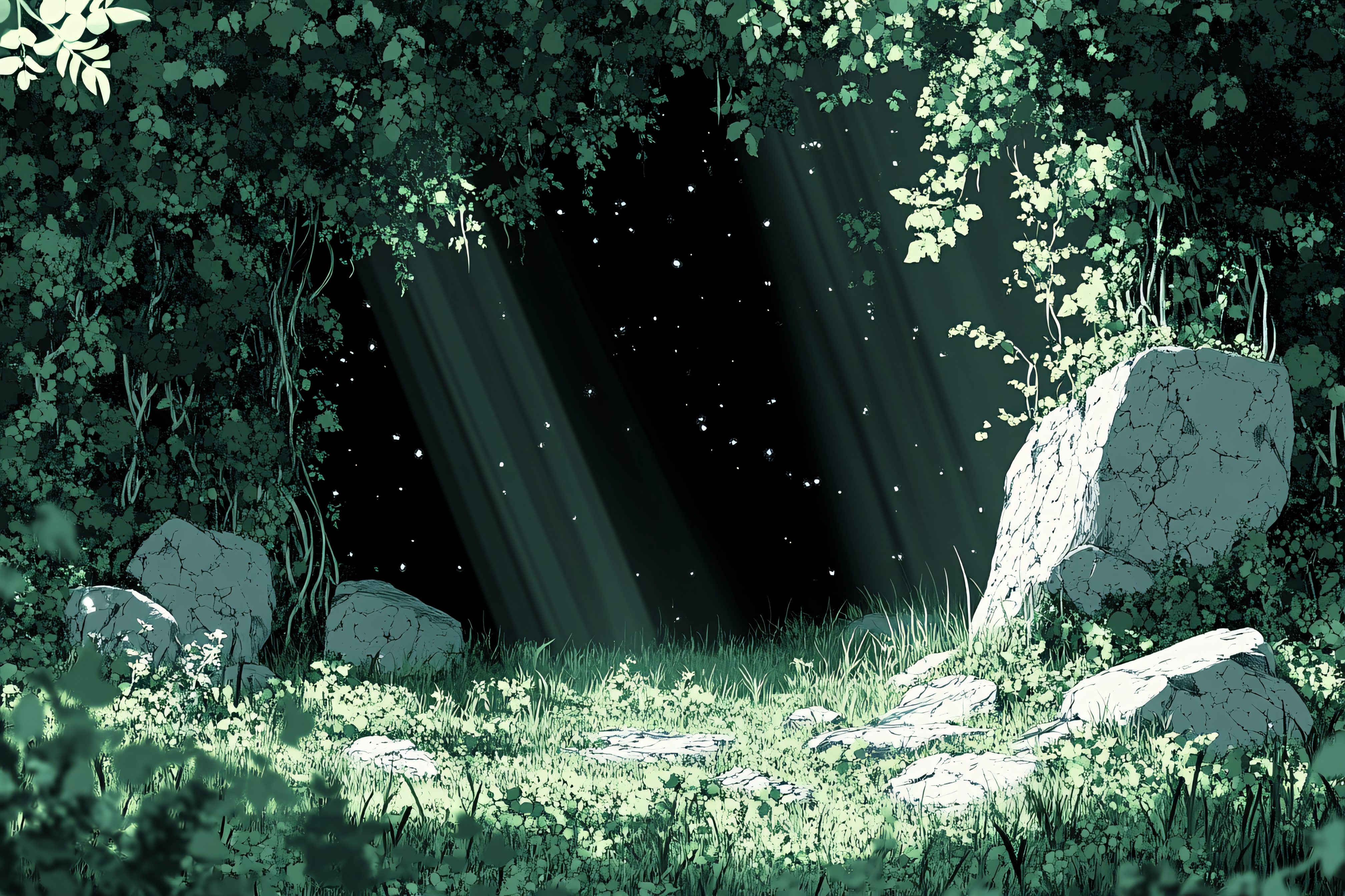 Sunlit Clearing in a Forest