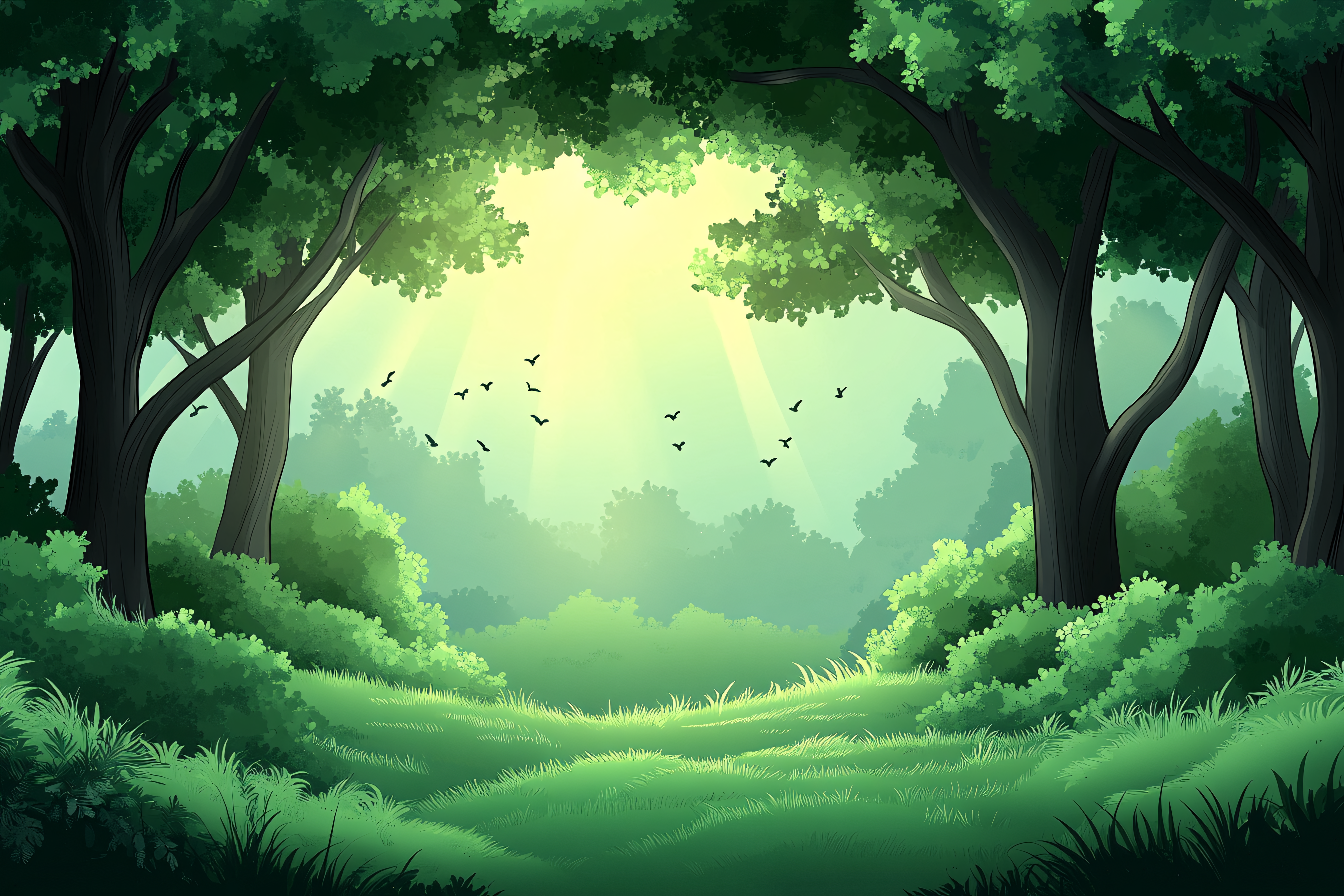 Sunlit Forest Path