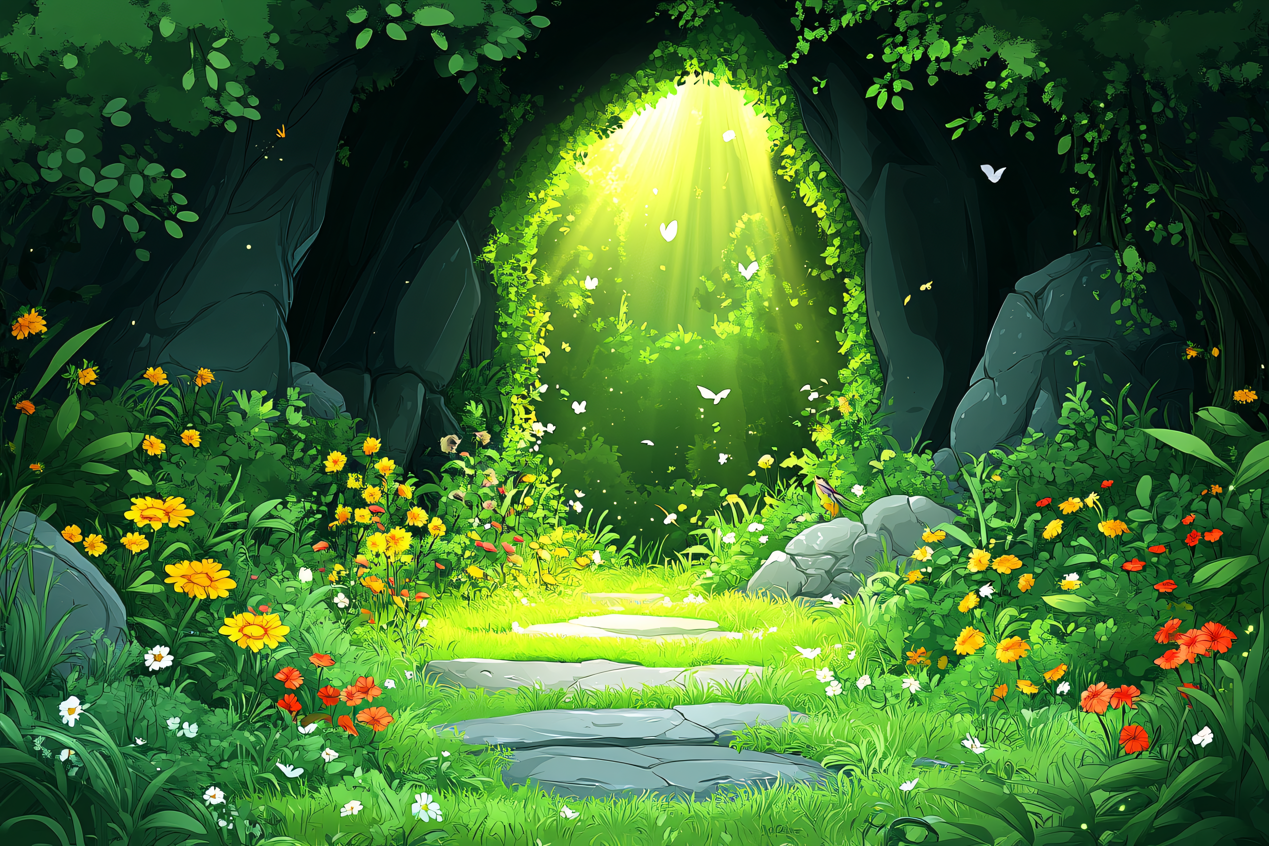 Sunlit Forest Path