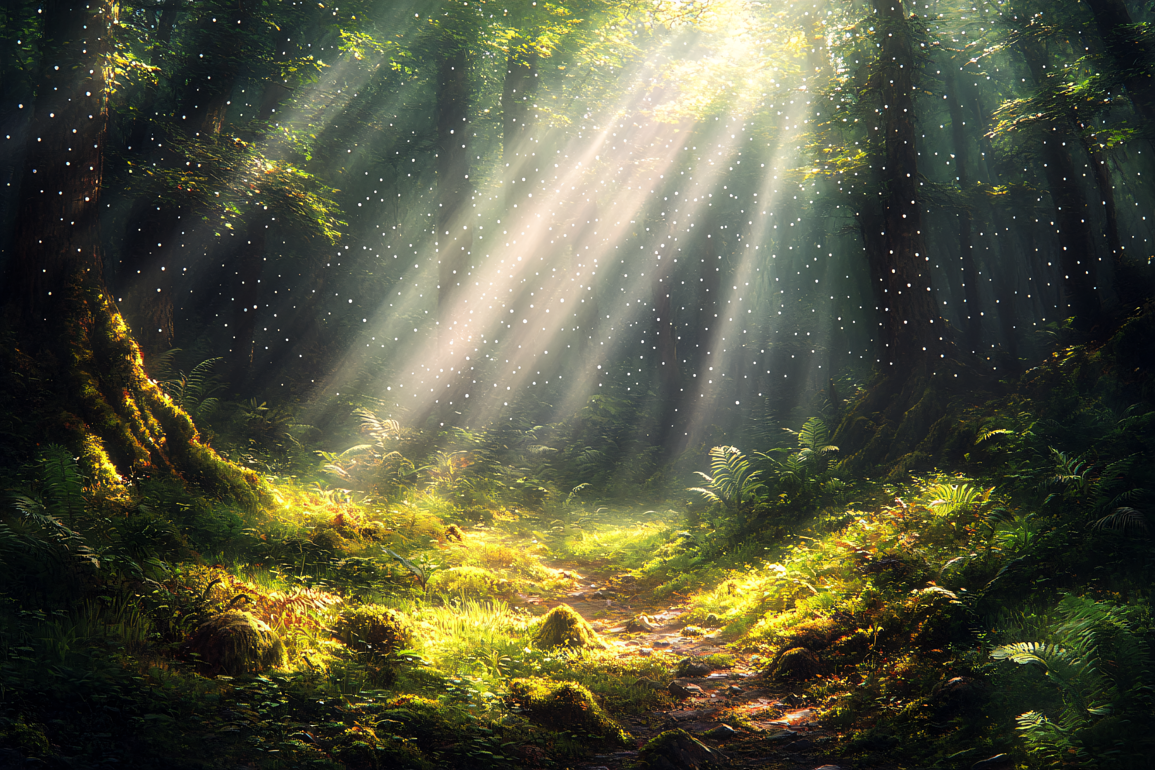 Sunlit Forest Trail